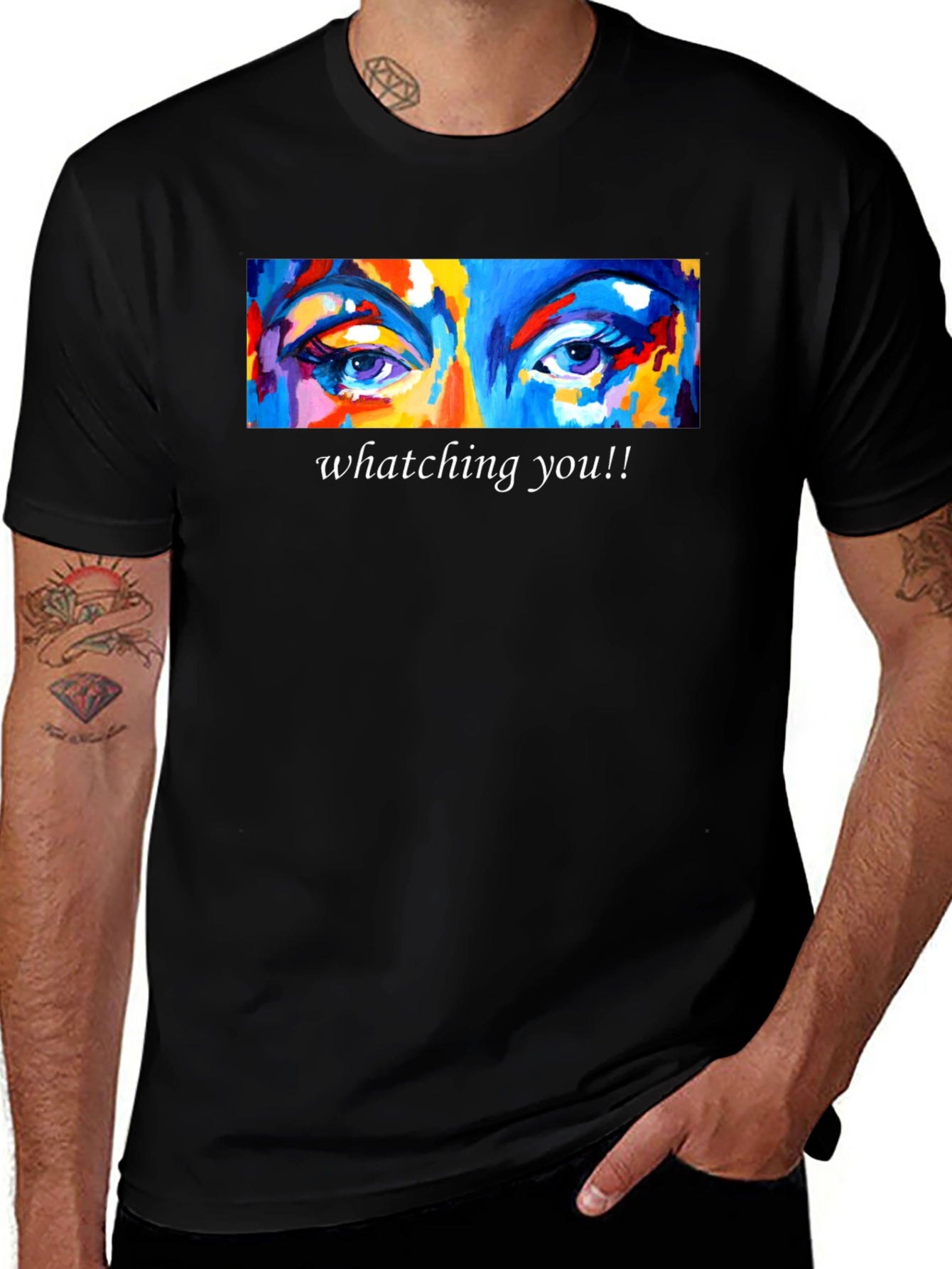 Variant 11 of Watching You Graphic T-Shirt - Stylish Eye Design