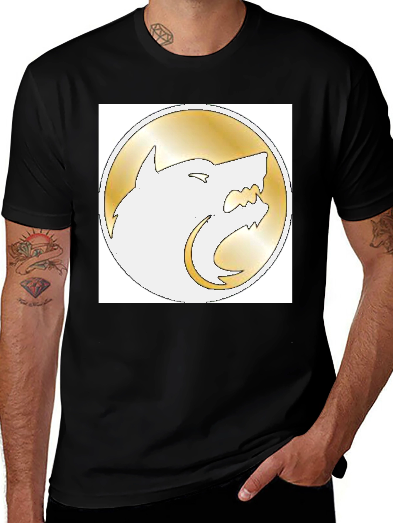 Variant 8 of Wolf Emblem Black T-Shirt