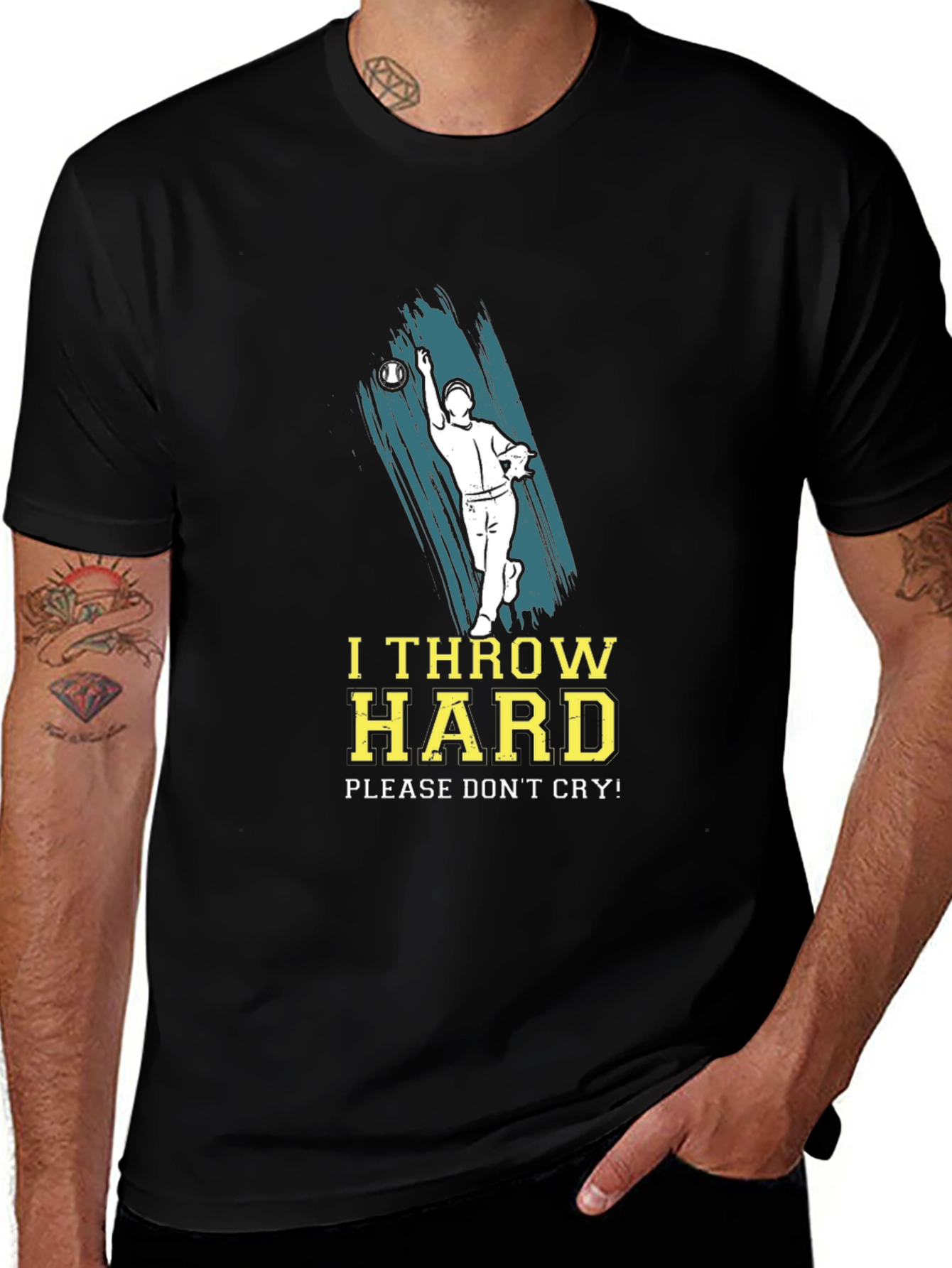 Variant 3 of I Throw Hard Graphic T-Shirt - Baseball Tee