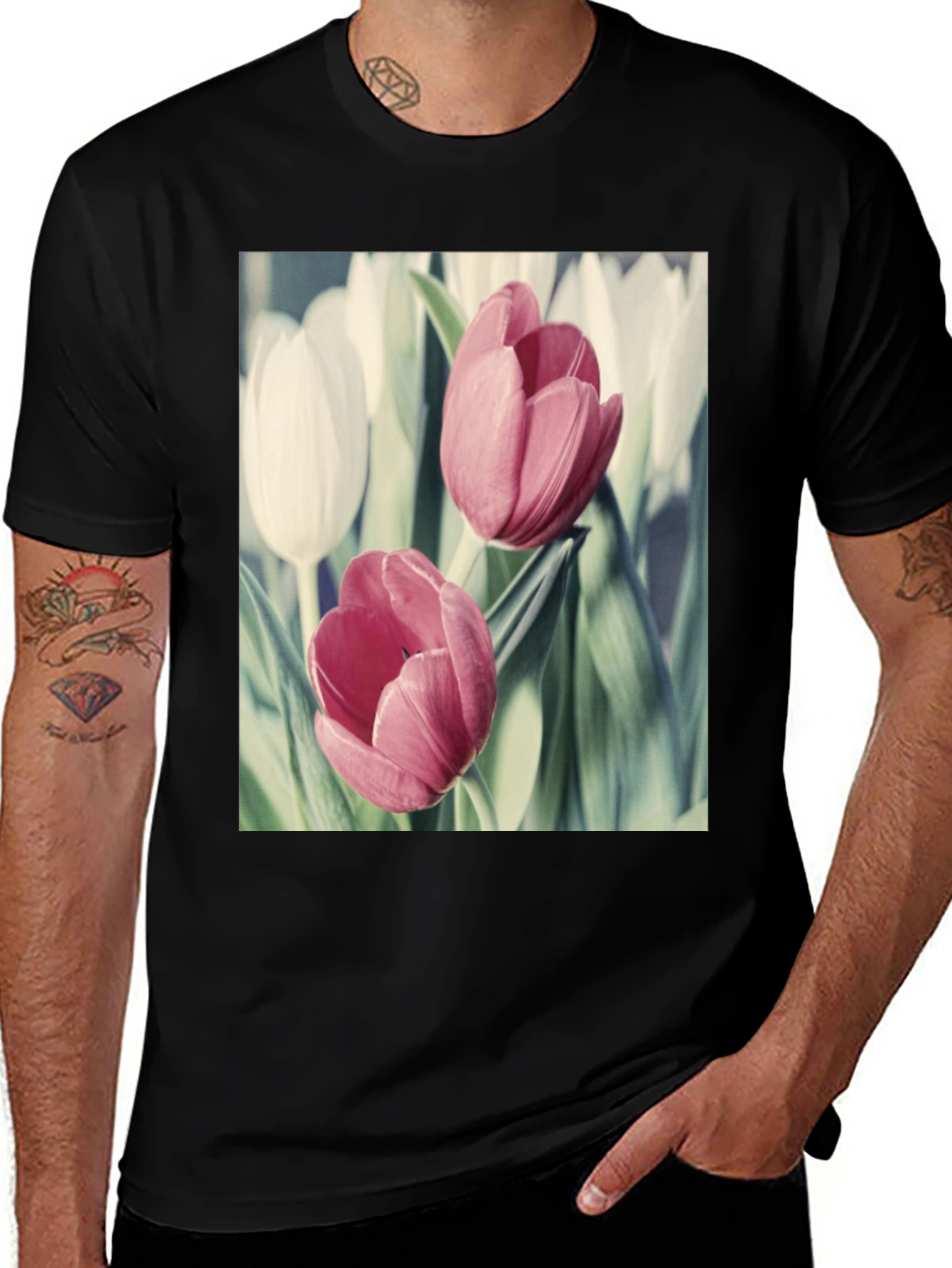 Variant 29 of Floral Tulip T-Shirt - Stylish & Comfortable Cotton Tee