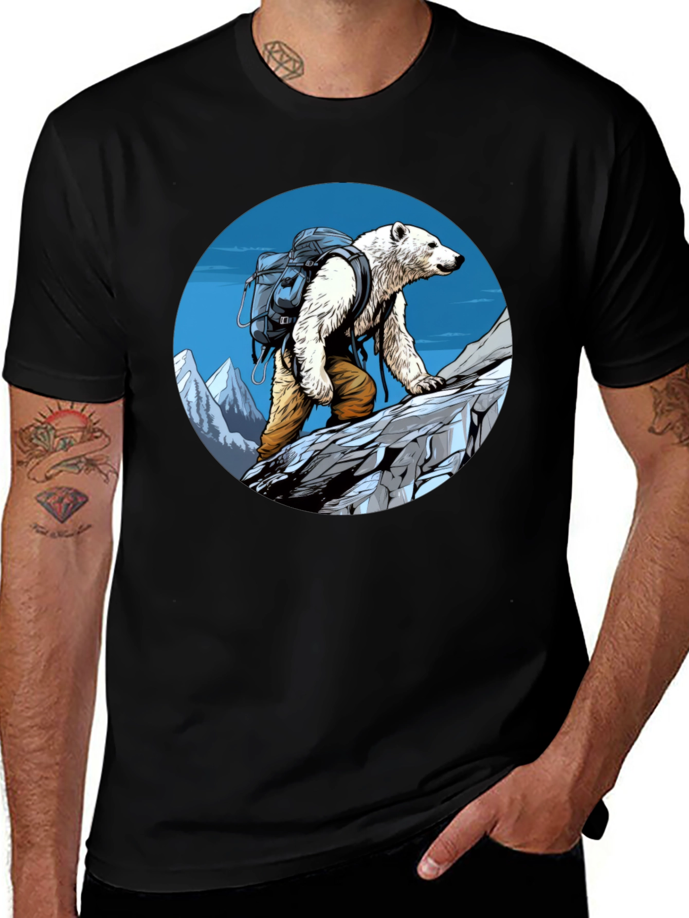Variant 11 of Polar Bear Hiking T-Shirt - Adventure Tee