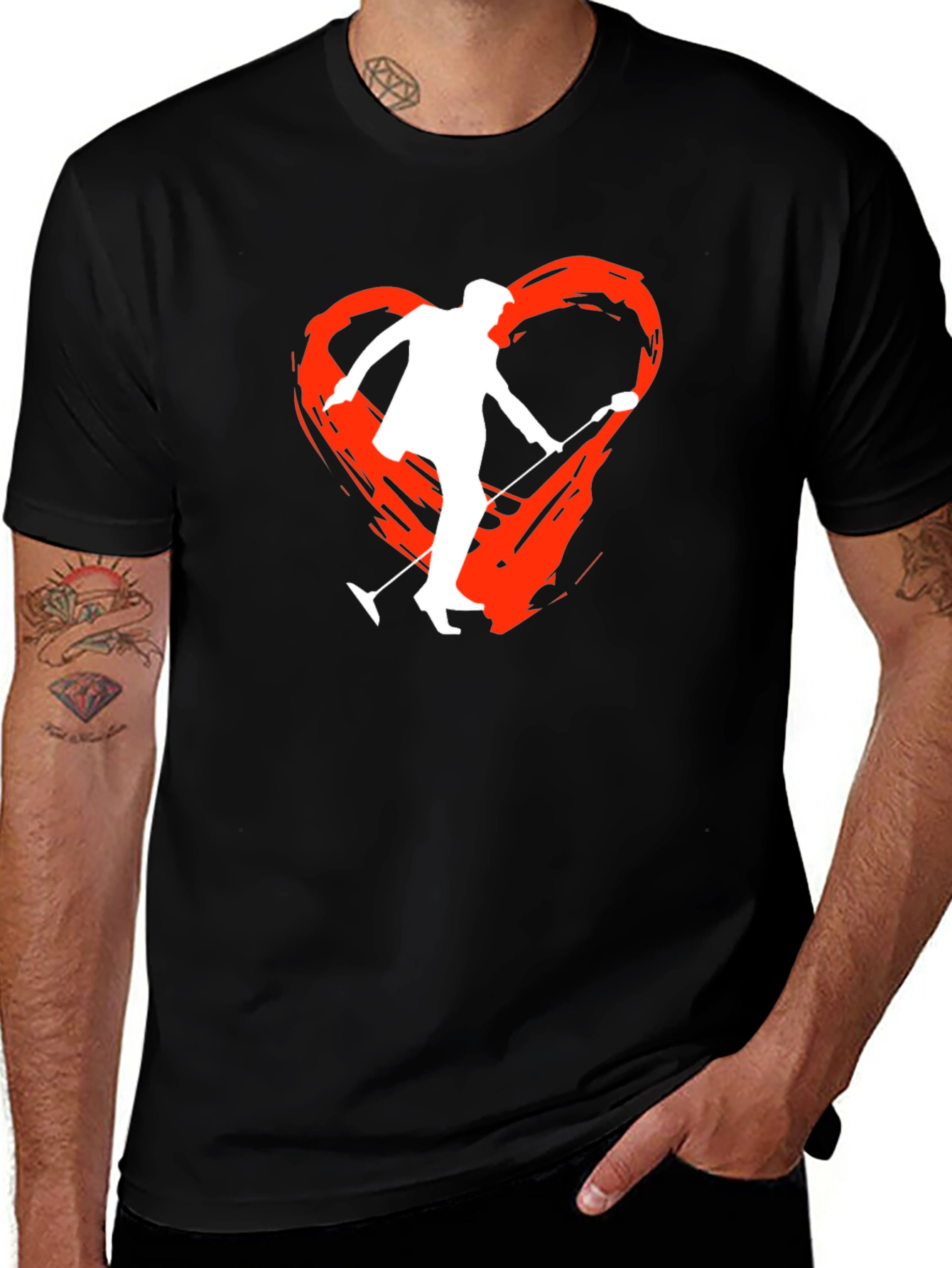 Elvis Presley Heart T-Shirt - Black