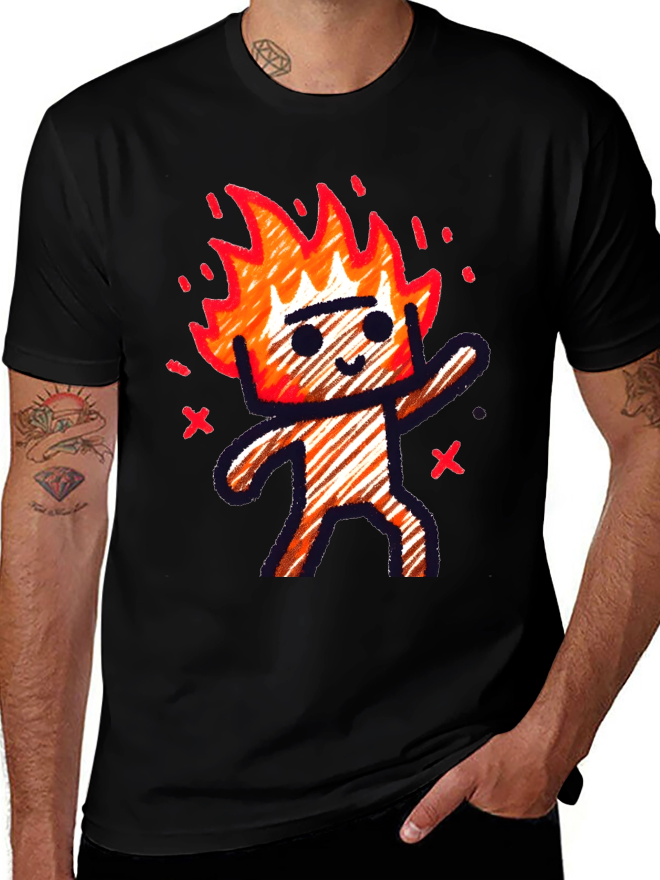 Variant 4 of Flame Character T-Shirt - Soft Cotton Tee