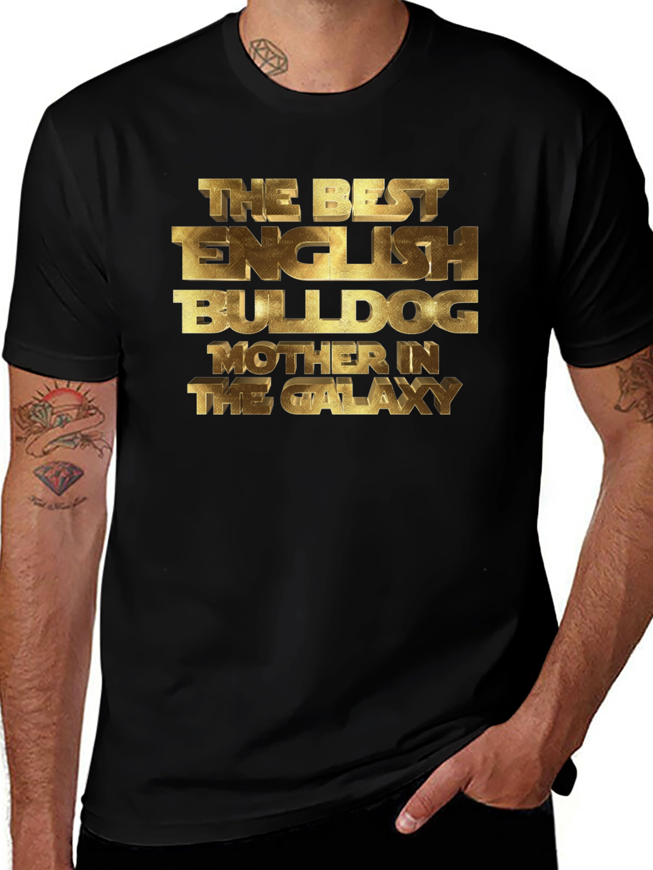 Variant 7 of English Bulldog Mother in Galaxy T-Shirt