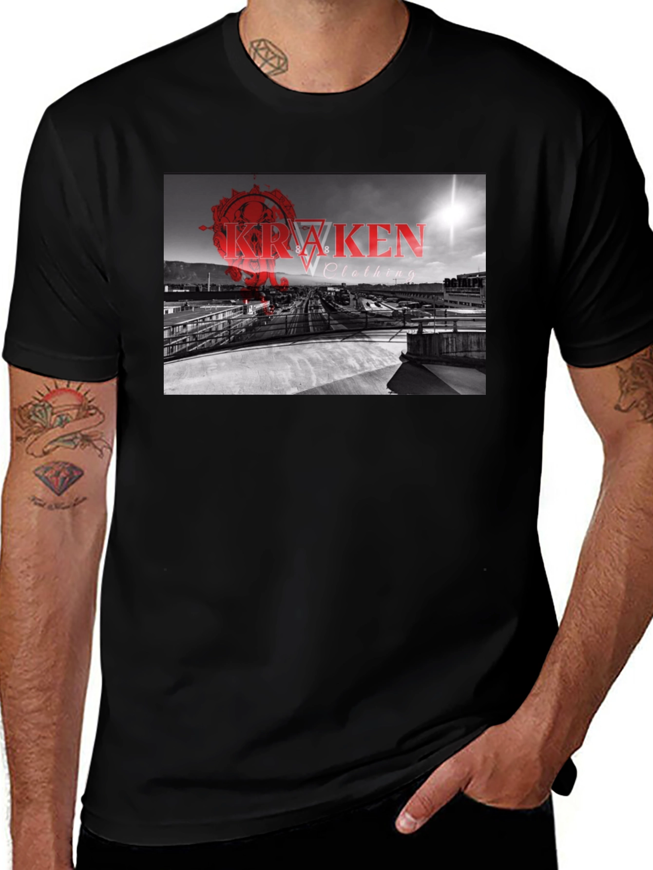 Variant 23 of Kraken Clothing Black T-Shirt