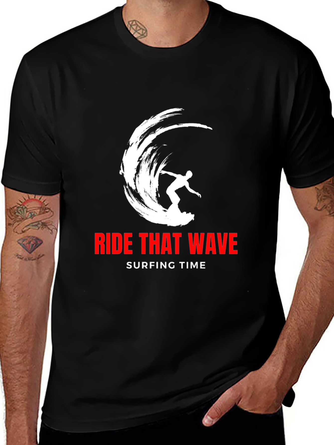 Variant 22 of Ride That Wave Surfing T-Shirt