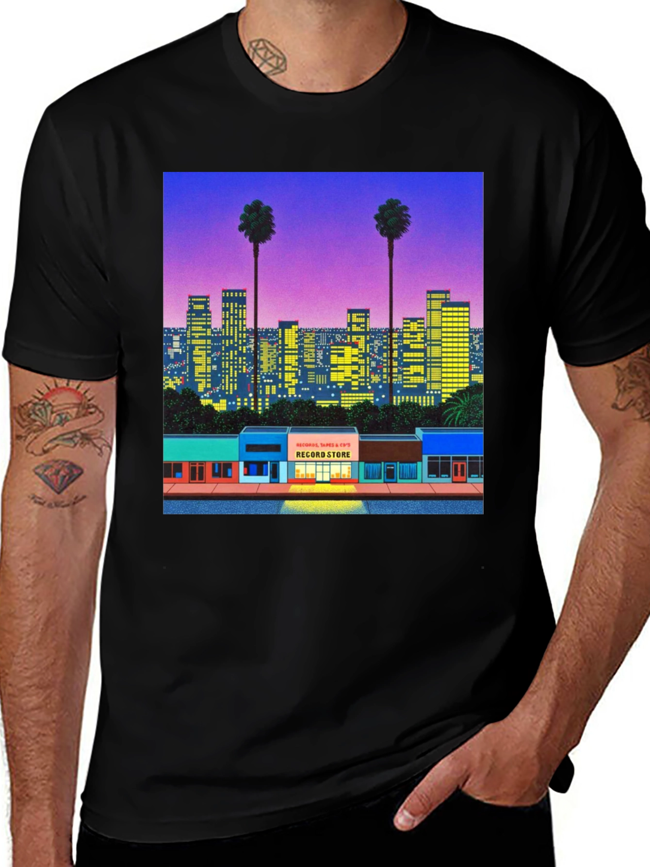 Variant 27 of Vaporwave Cityscape T-Shirt