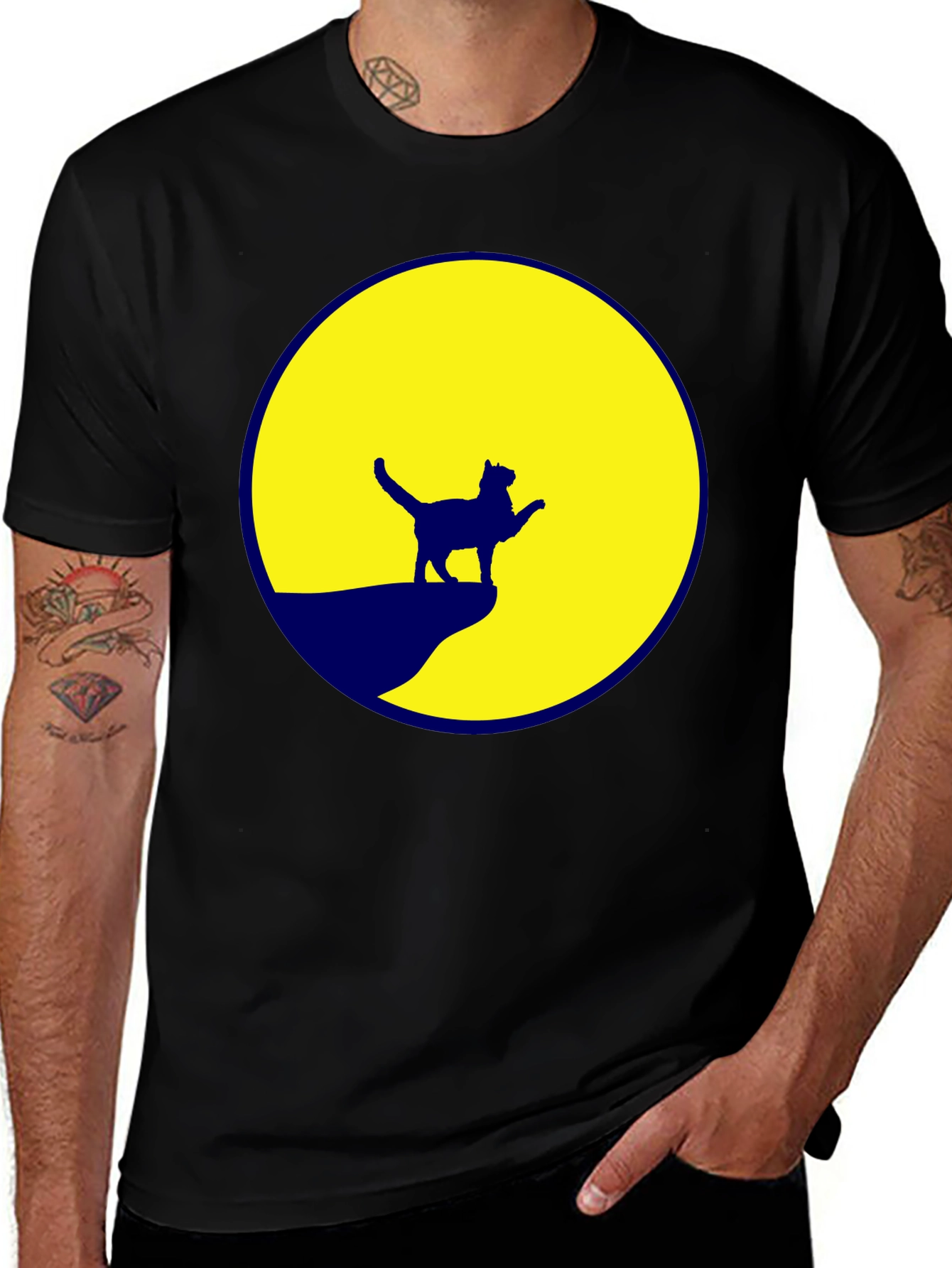 Variant 4 of Cat Moon T-Shirt - Silhouette Graphic Tee