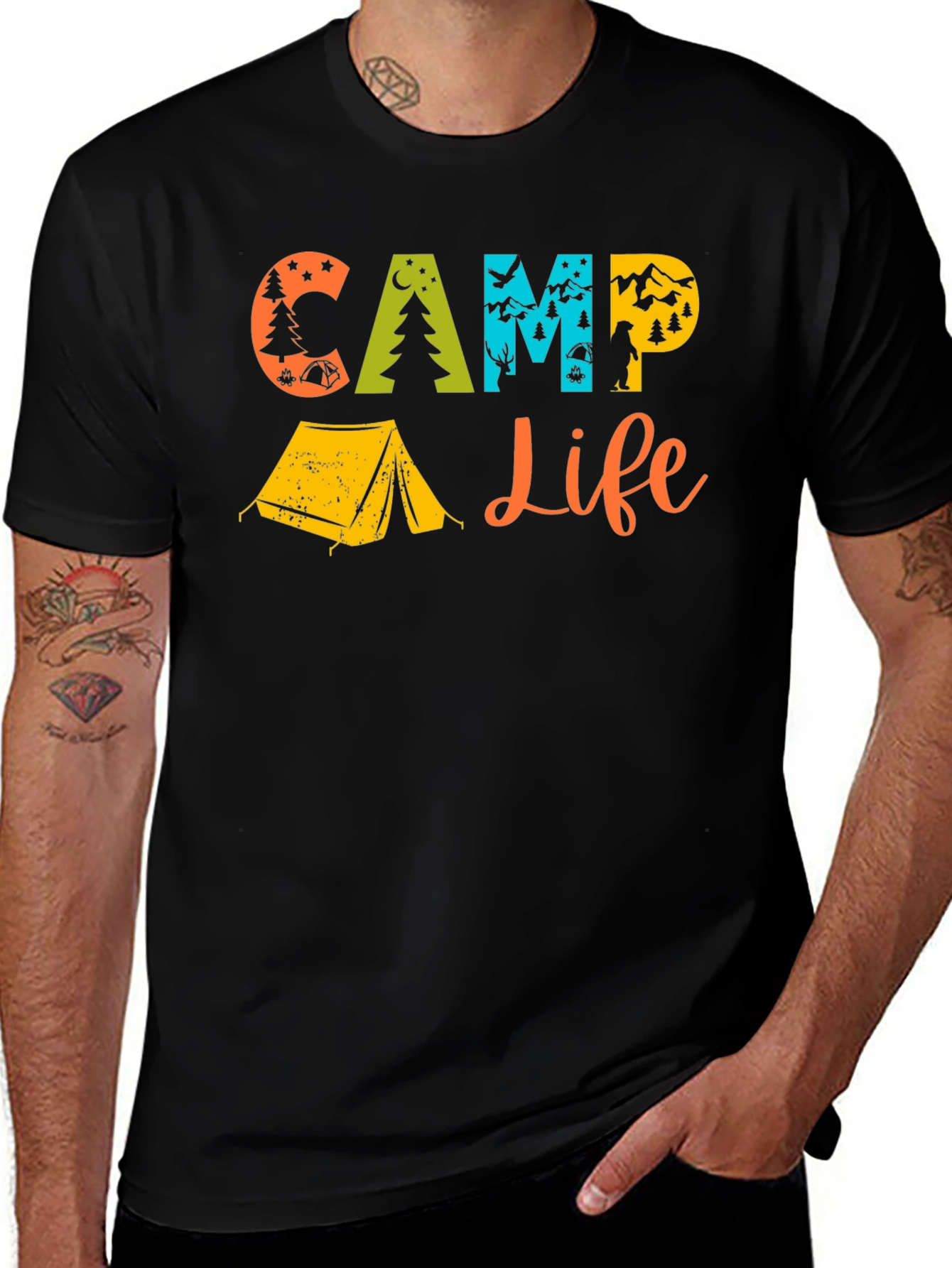 Variant 28 of Camp Life Graphic T-Shirt - Black