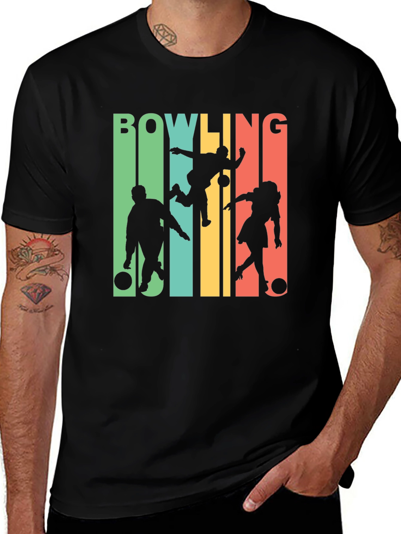 Variant 30 of Retro Bowling T-Shirt, Bowling Silhouette Tee