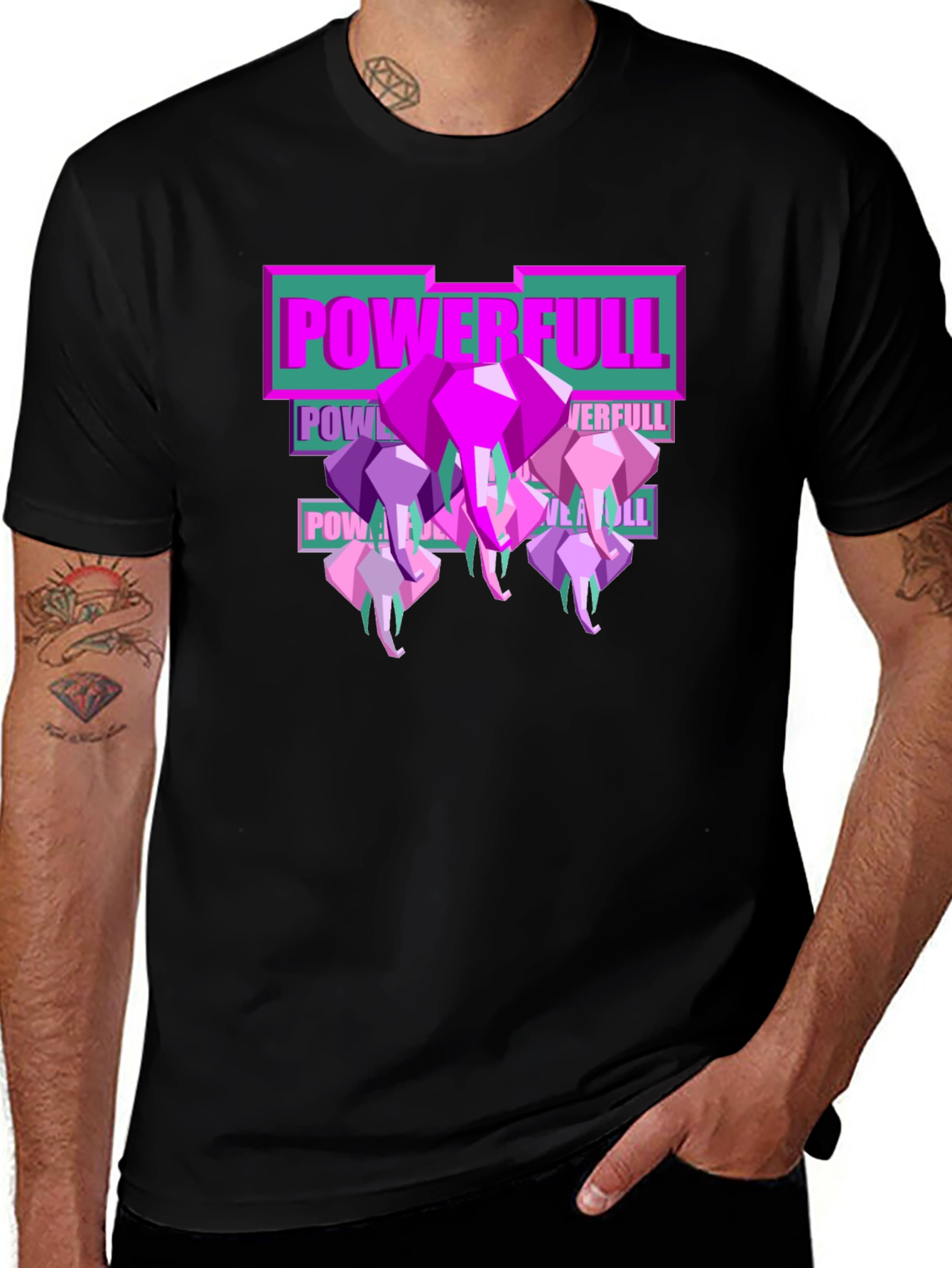 Variant 23 of Powerful Elephant Graphic Tee - Stylish Men's T-Shirt