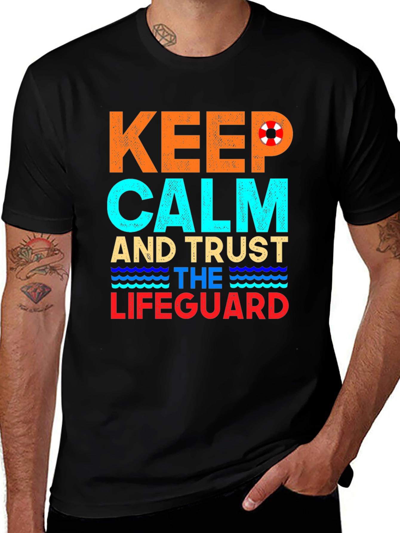 Variant 23 of Keep Calm Lifeguard T-Shirt Summer Beach Tee