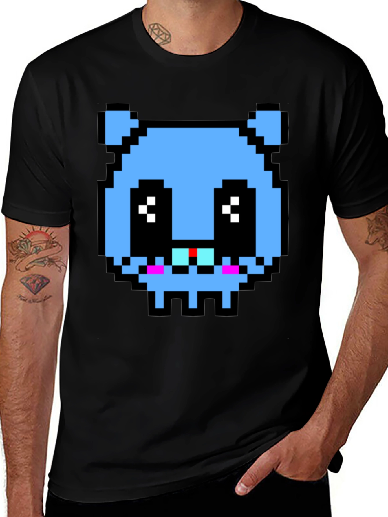 Variant 5 of Pixelated Blue Monster T-Shirt