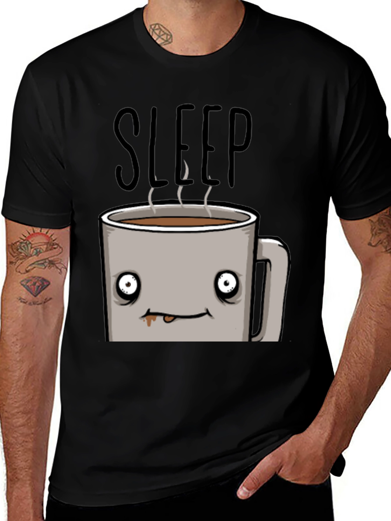 Variant 8 of Sleepy Coffee Graphic Tee - Unisex Cotton T-Shirt