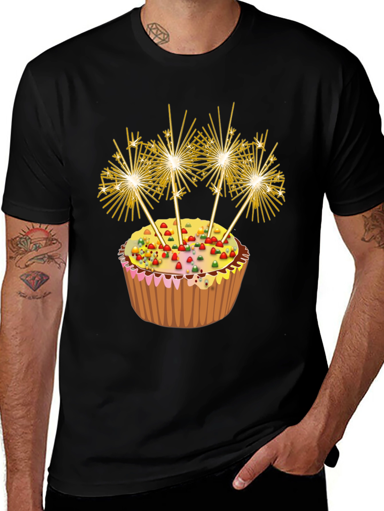 Variant 12 of Celebration Cupcake Sparkler Graphic T-Shirt