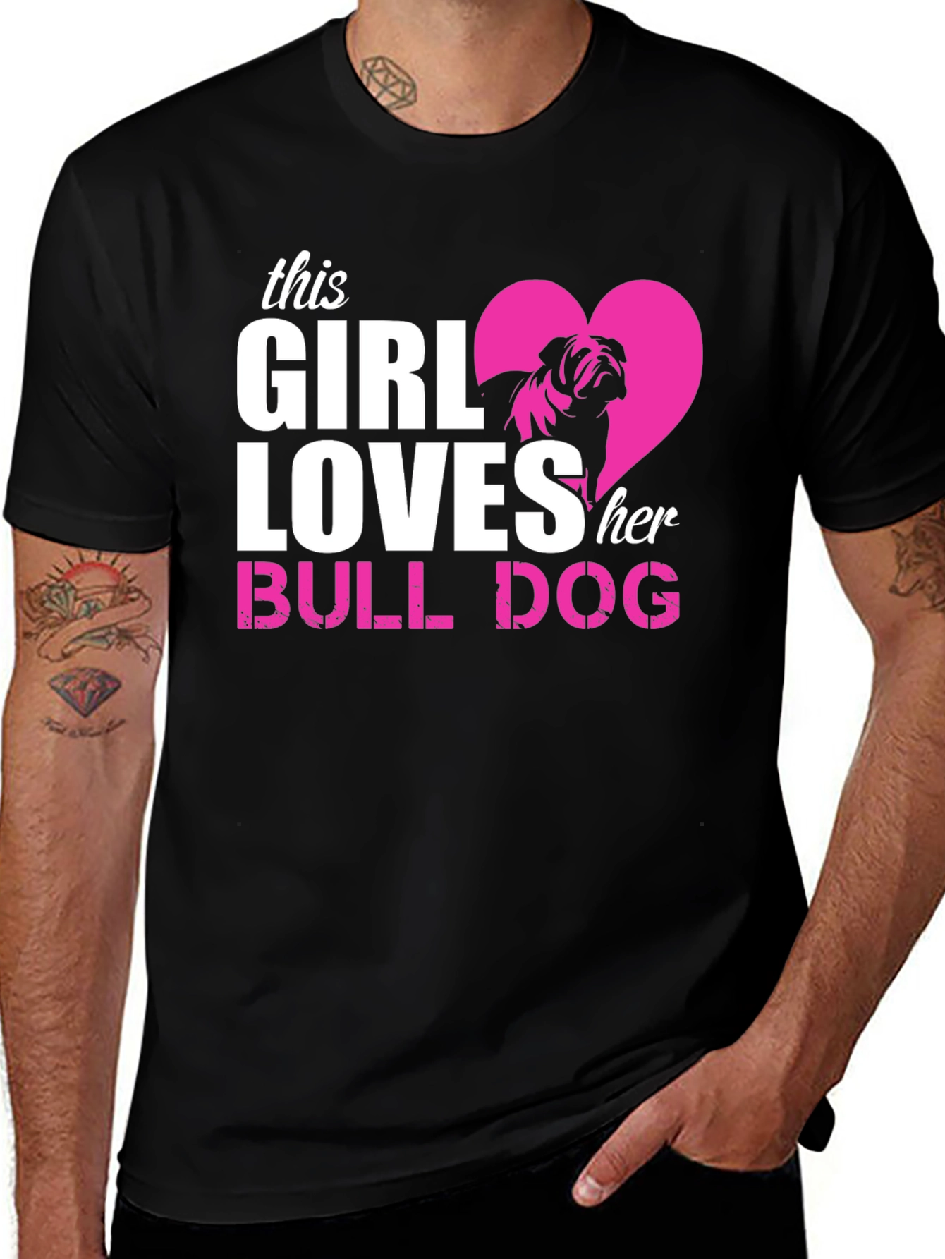 Variant 12 of Girl Loves Bulldog T-Shirt