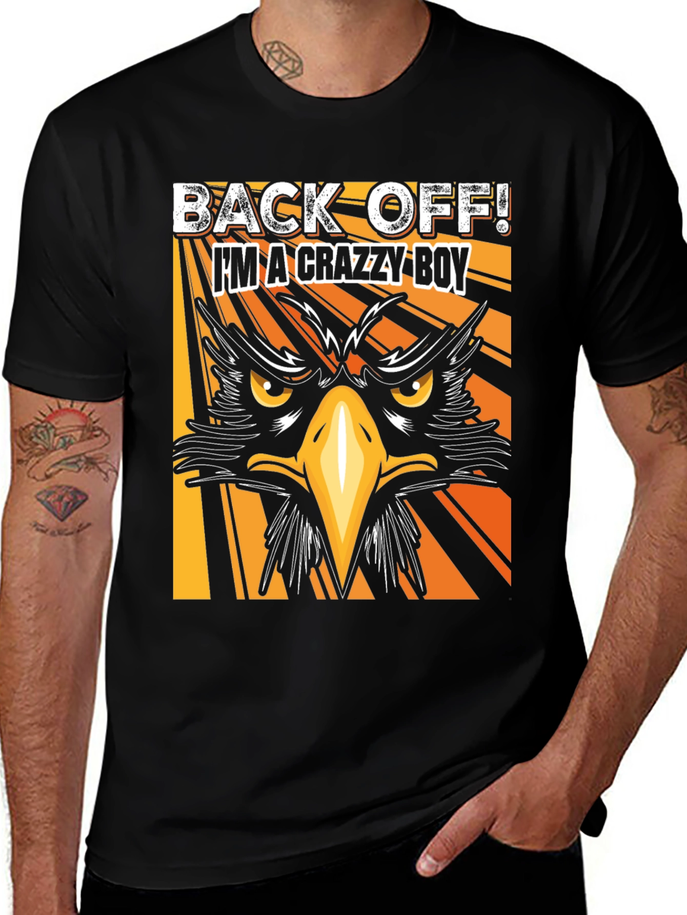 Variant 4 of Crazy Boy Graphic T-Shirt - Black Tee