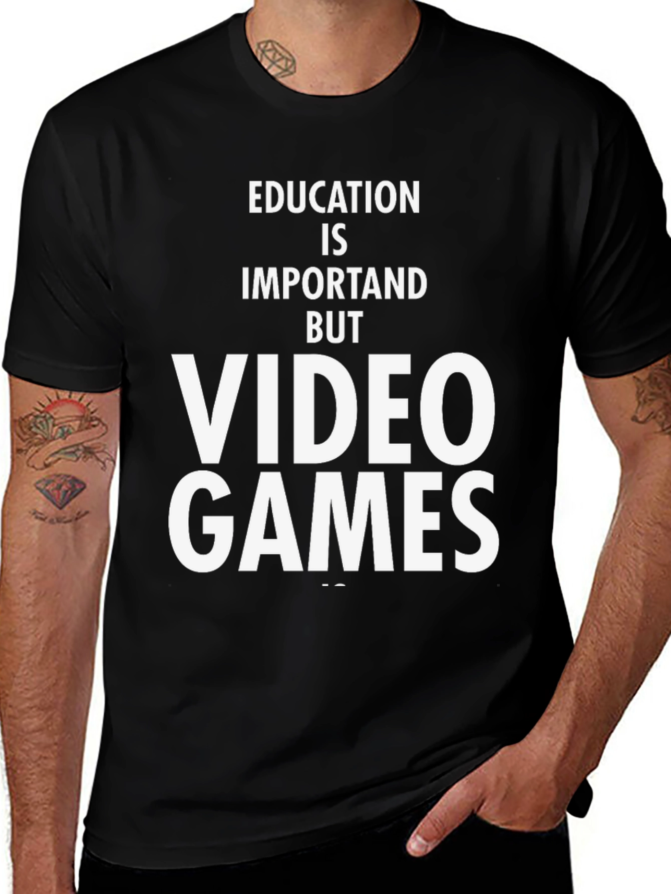 Variant 29 of Education is Important But Video Games T-Shirt