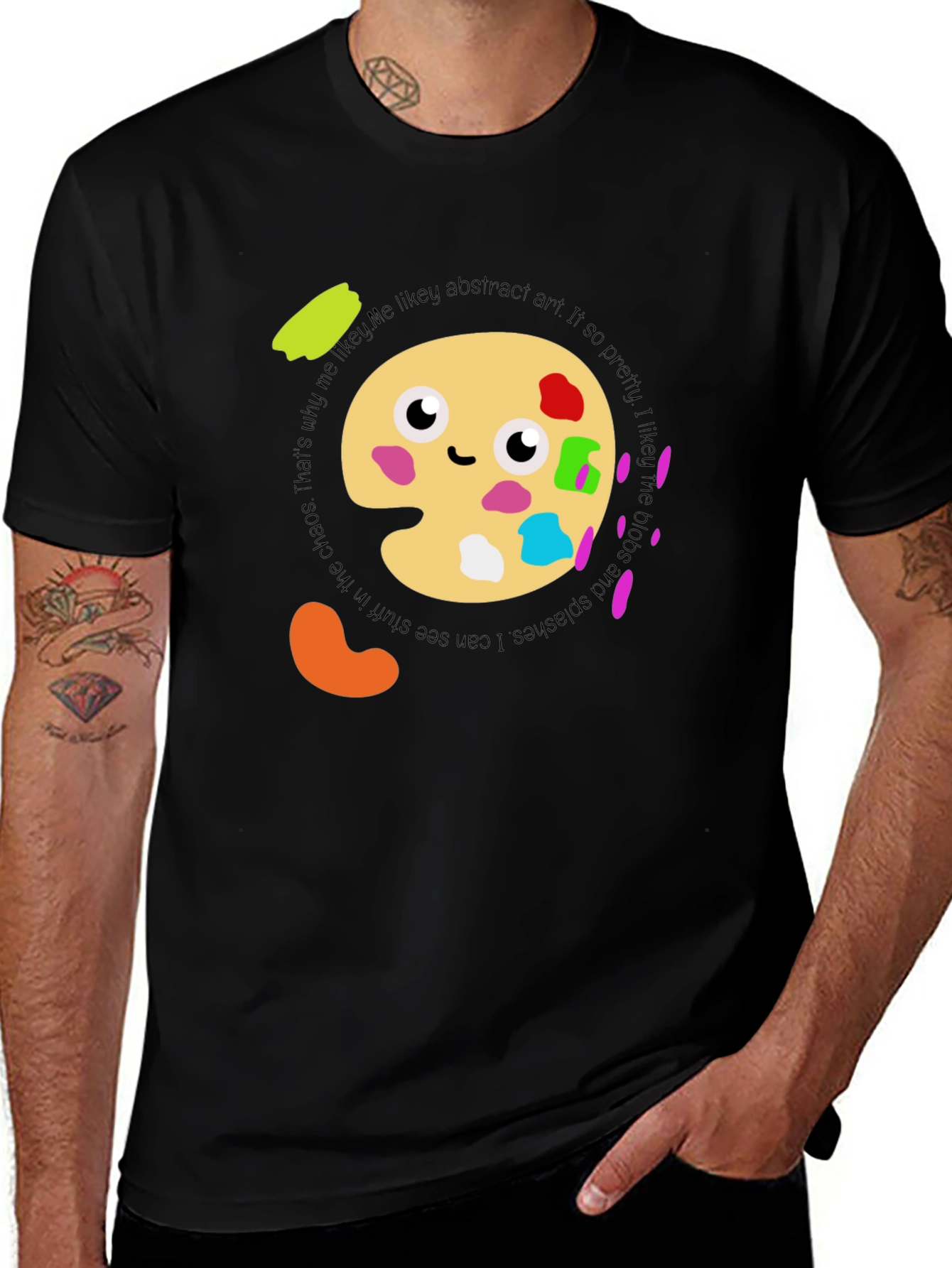 Variant 15 of Abstract Art Palette T-Shirt:  "Me Likey!" Soft Cotton Tee