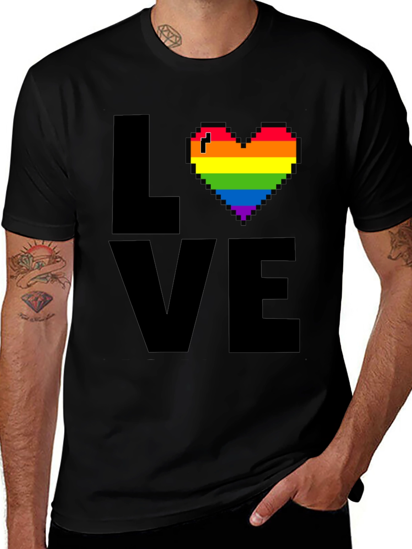 Variant 14 of Pixel Heart LOVE Graphic Tee