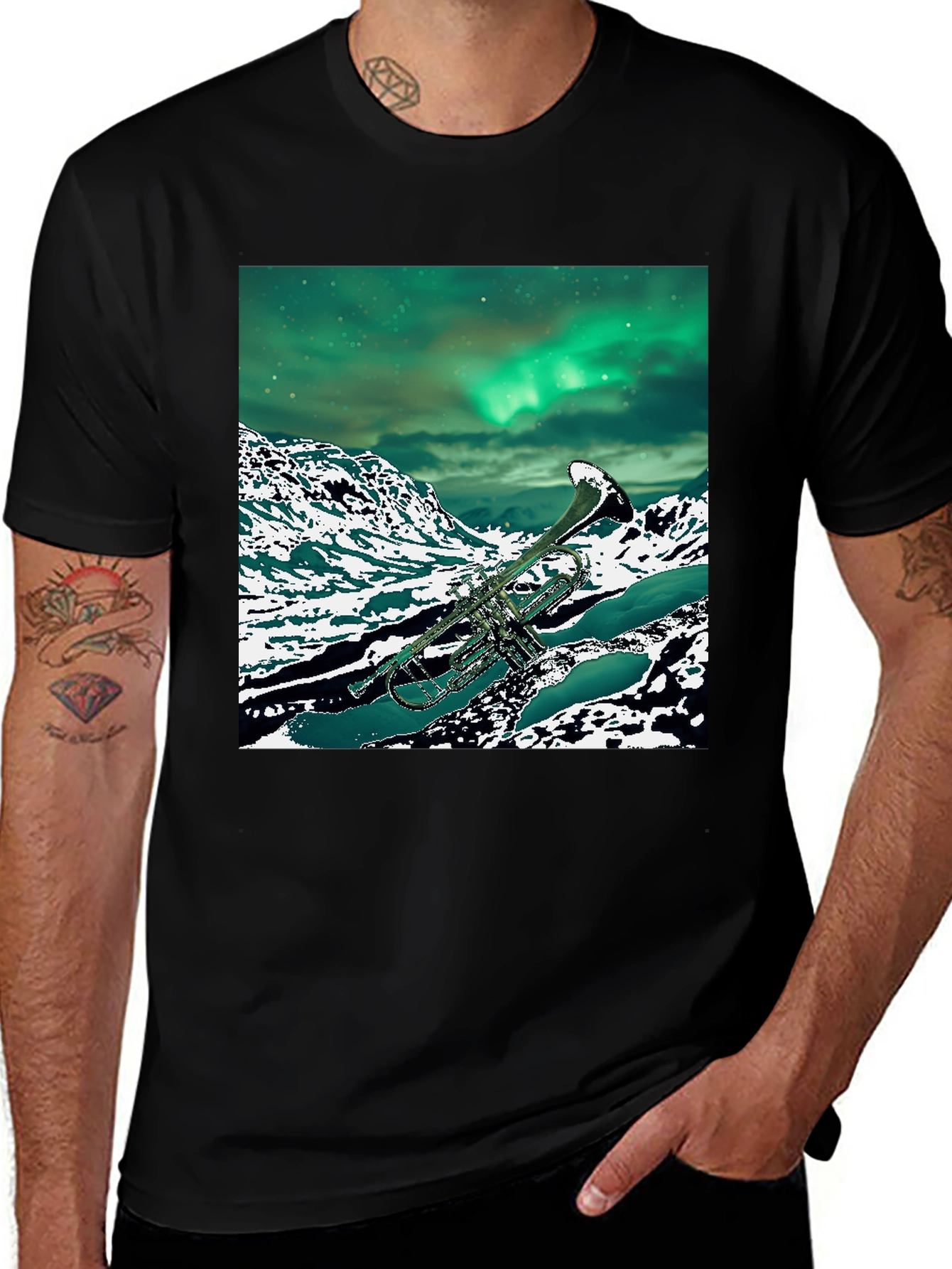 Trumpet Aurora Borealis T-Shirt