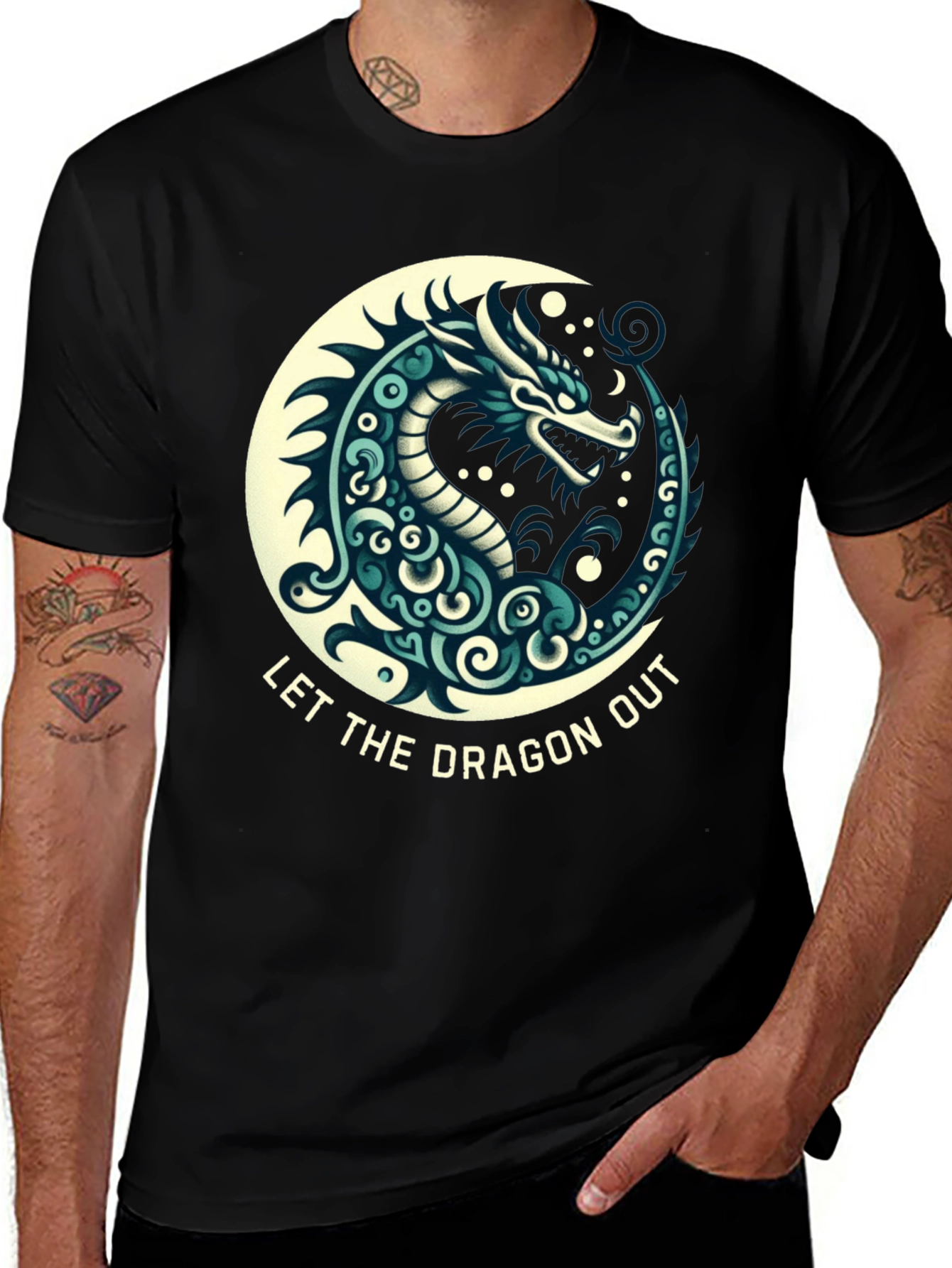 Black Let The Dragon Out Black T-Shirt main image