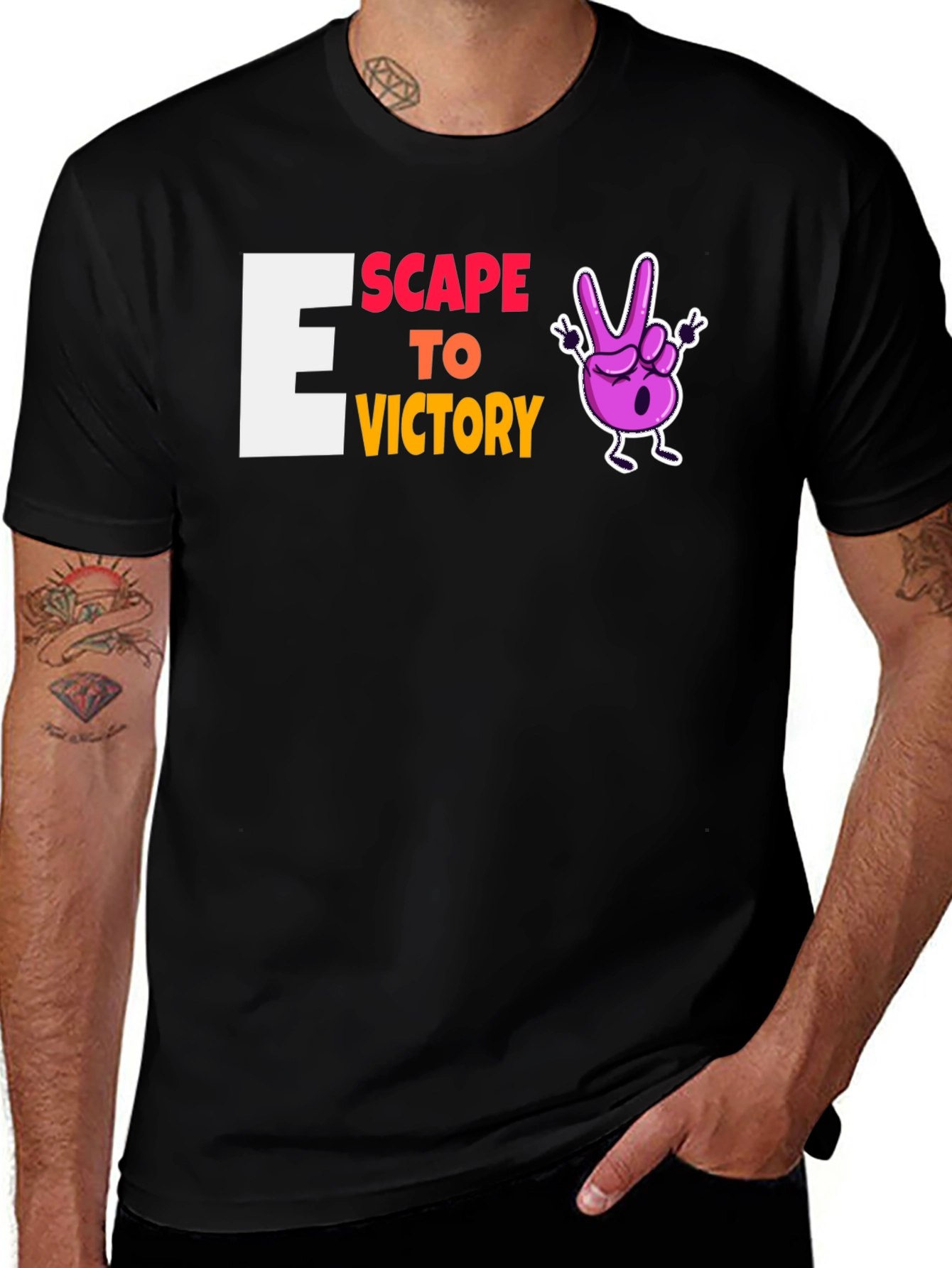 Variant 24 of Escape to Victory Graphic Tee - Black T-Shirt