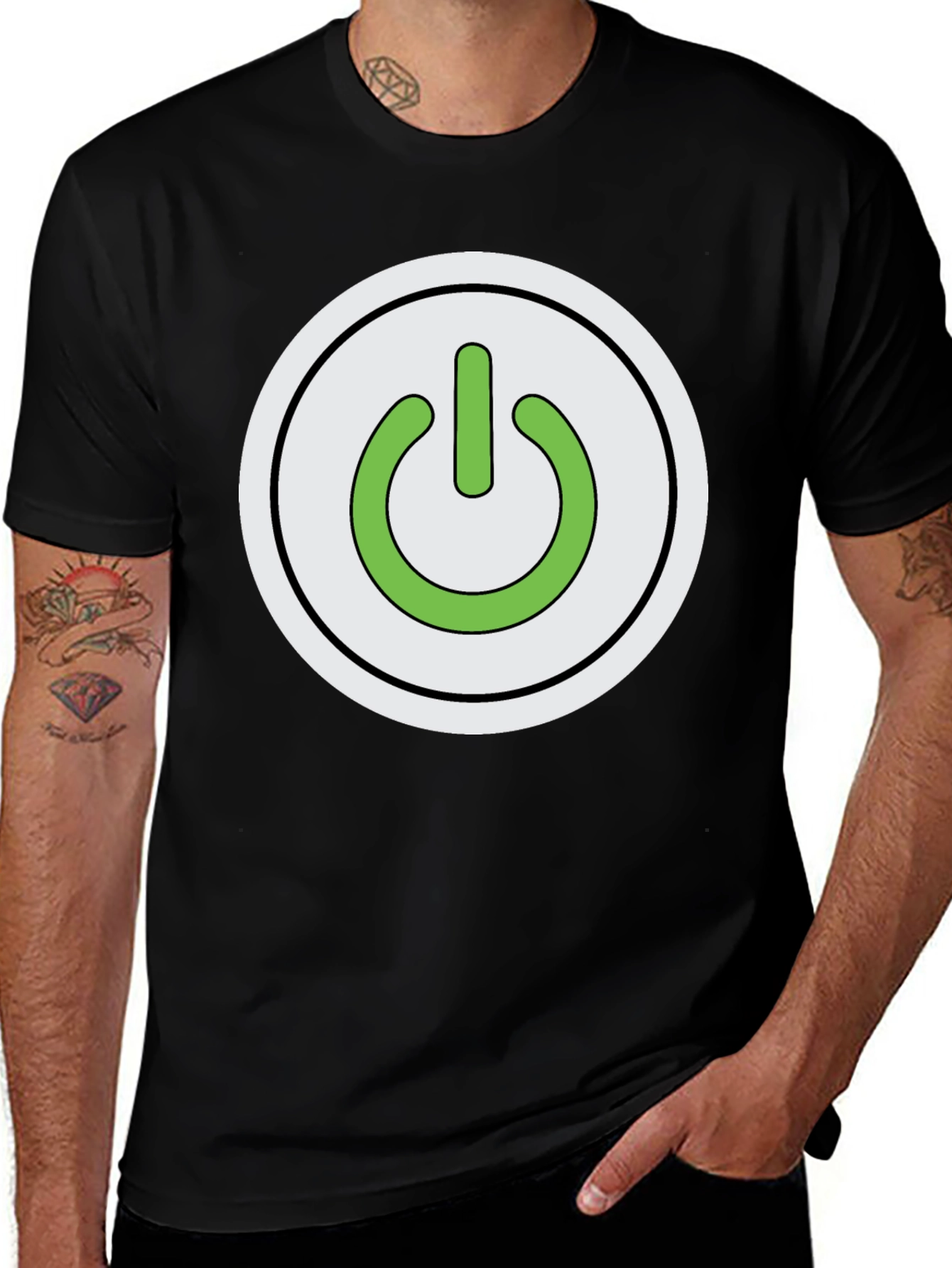 Variant 24 of Power Button Graphic T-Shirt - Black