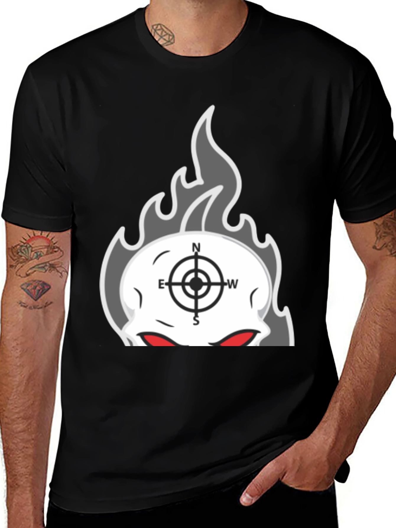 Variant 10 of Skull Compass Graphic T-Shirt