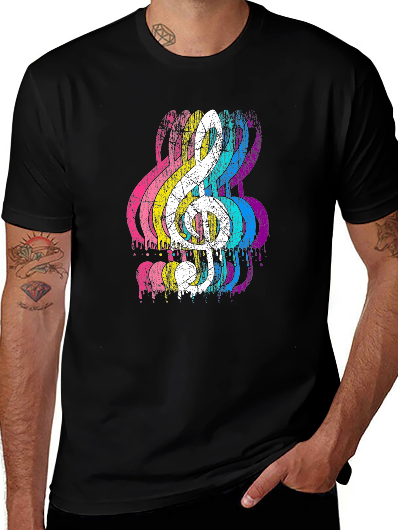 Variant 13 of Colorful Music Note Graphic T-Shirt