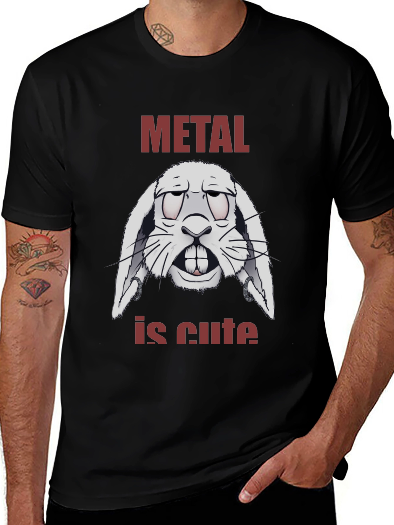 Variant 10 of Metal is Cute Bunny Graphic T-Shirt