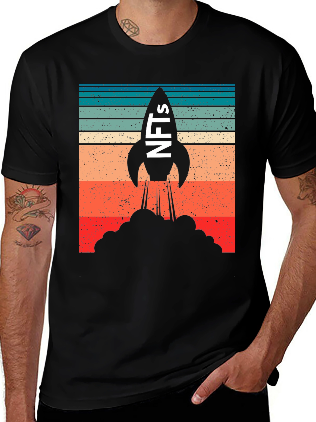 NFTs Rocket Launch Graphic T-Shirt