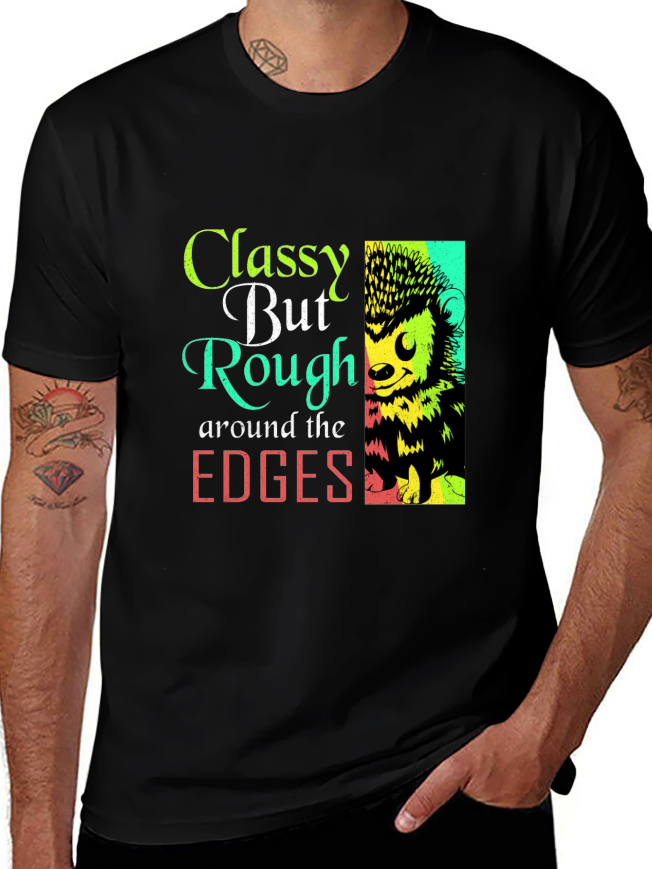 Variant 17 of Classy But Rough Around The Edges Hedgehog Graphic Tee