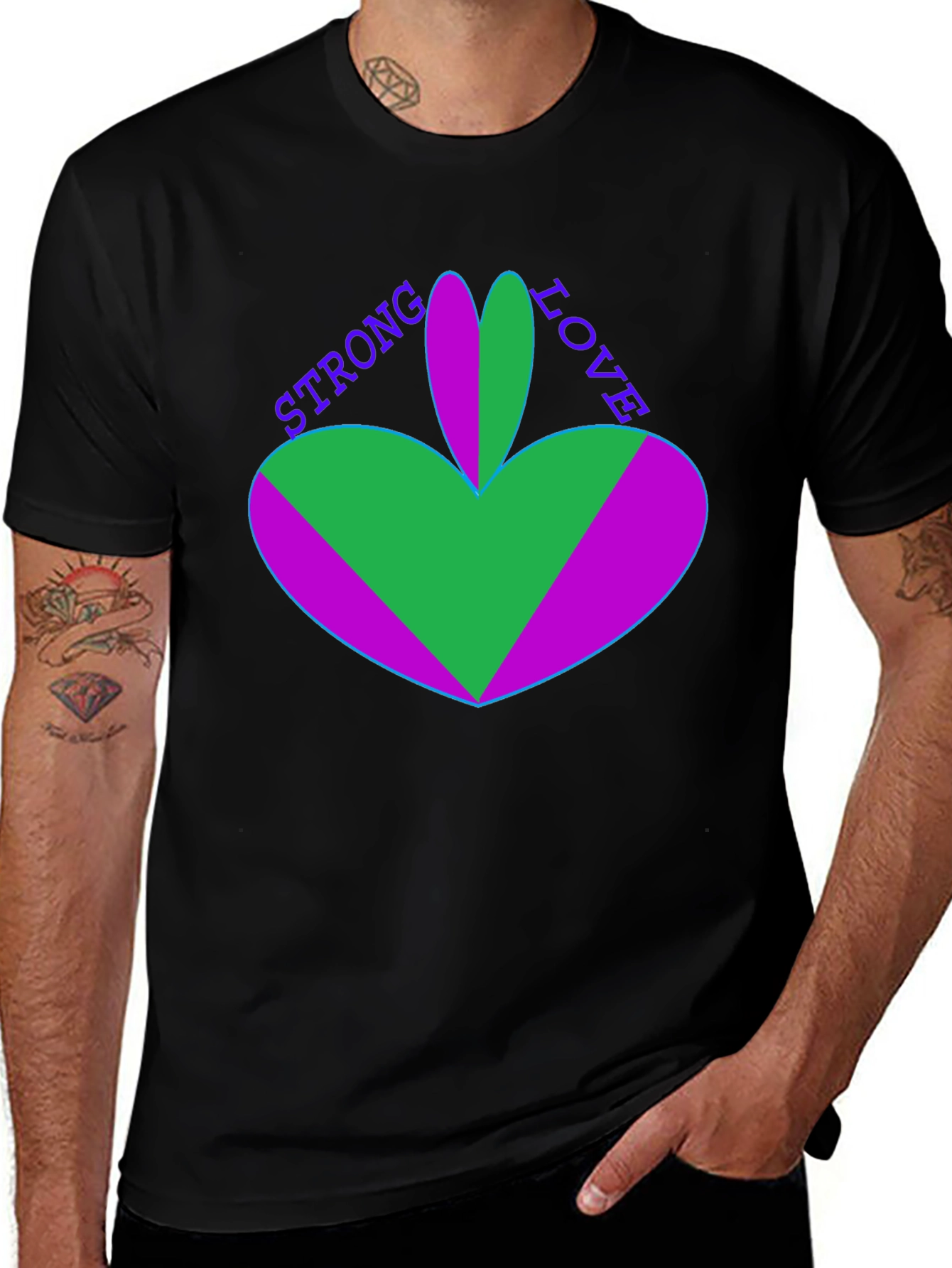 Variant 16 of Strong Love Graphic Tee - Unique Heart Design