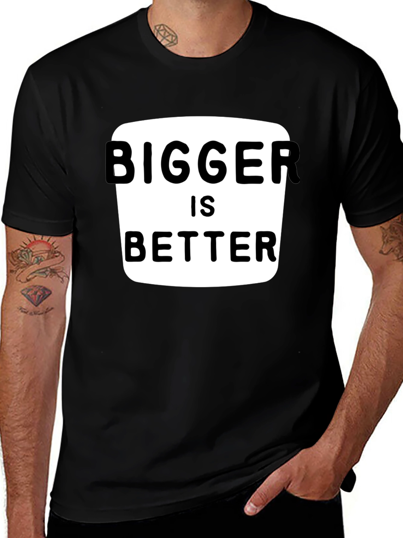 Variant 14 of Bigger is Better Graphic Tee - Black
