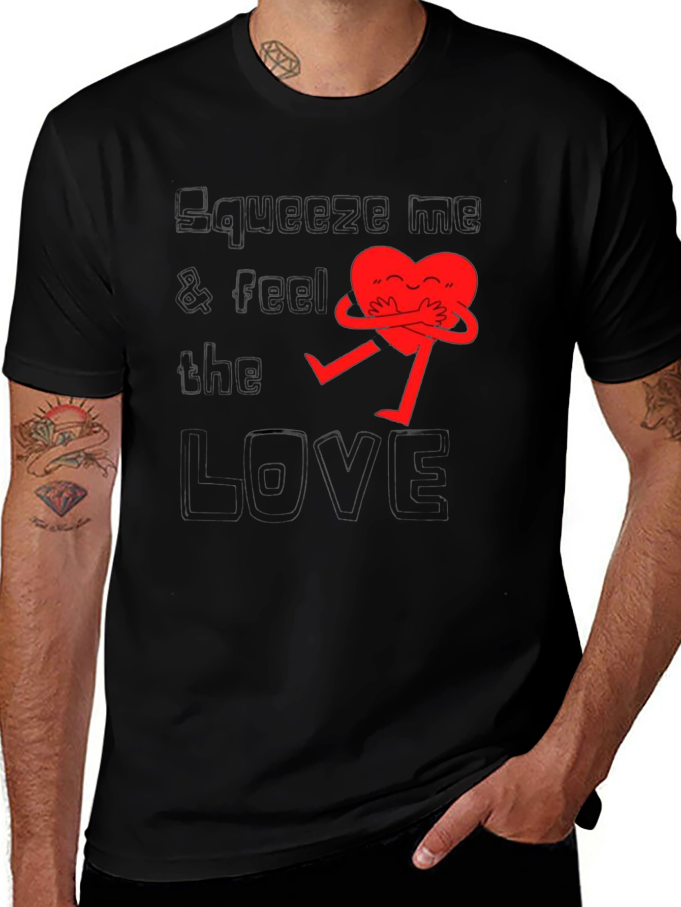 Variant 7 of Heart Hug Graphic Tee - Black