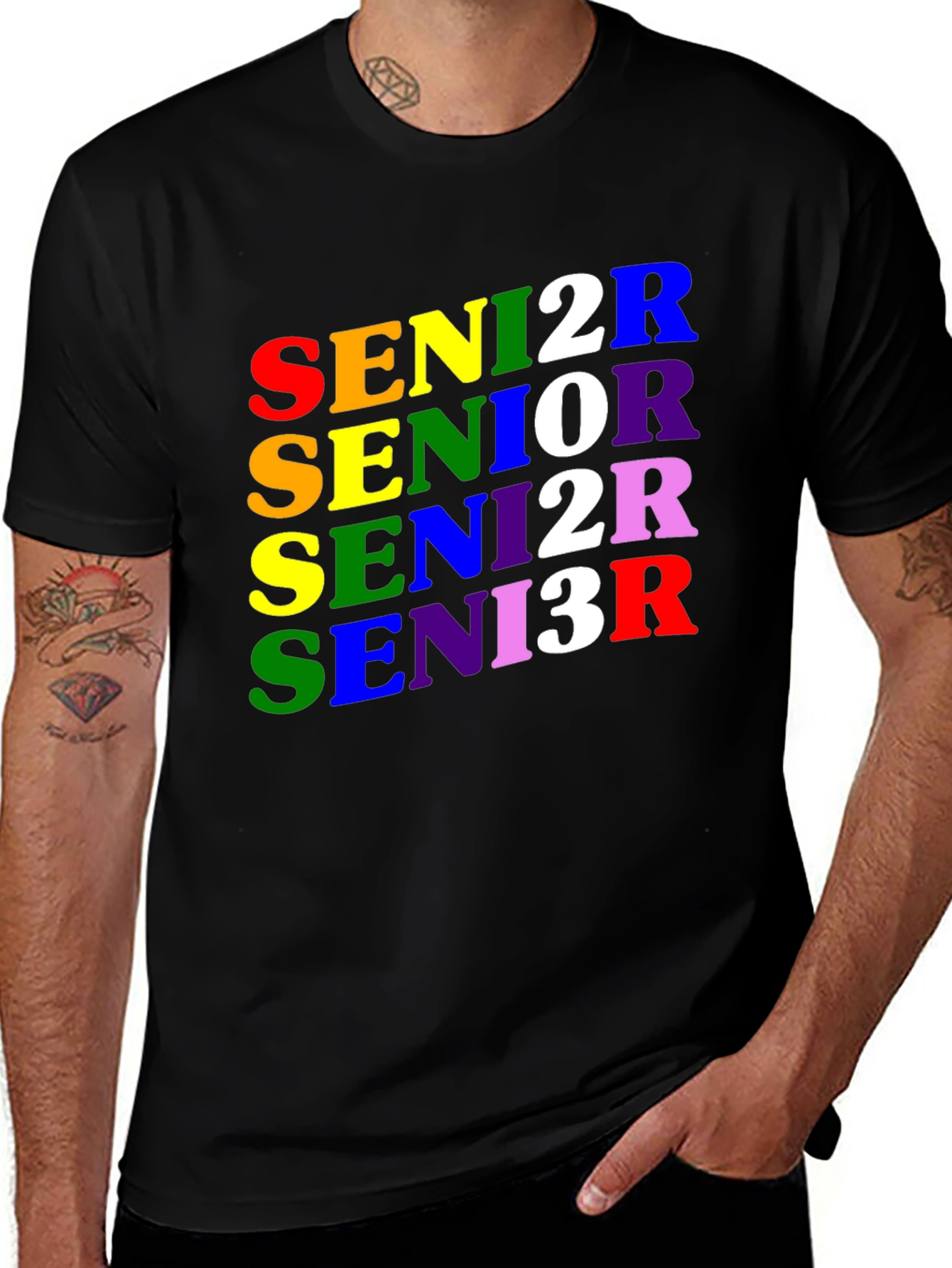 Variant 28 of Senior Class T-Shirt 2022 2023 Rainbow Design