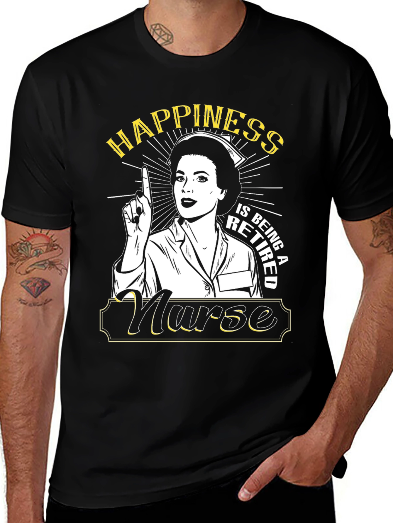Variant 29 of Retired Nurse Graphic T-Shirt - Happiness