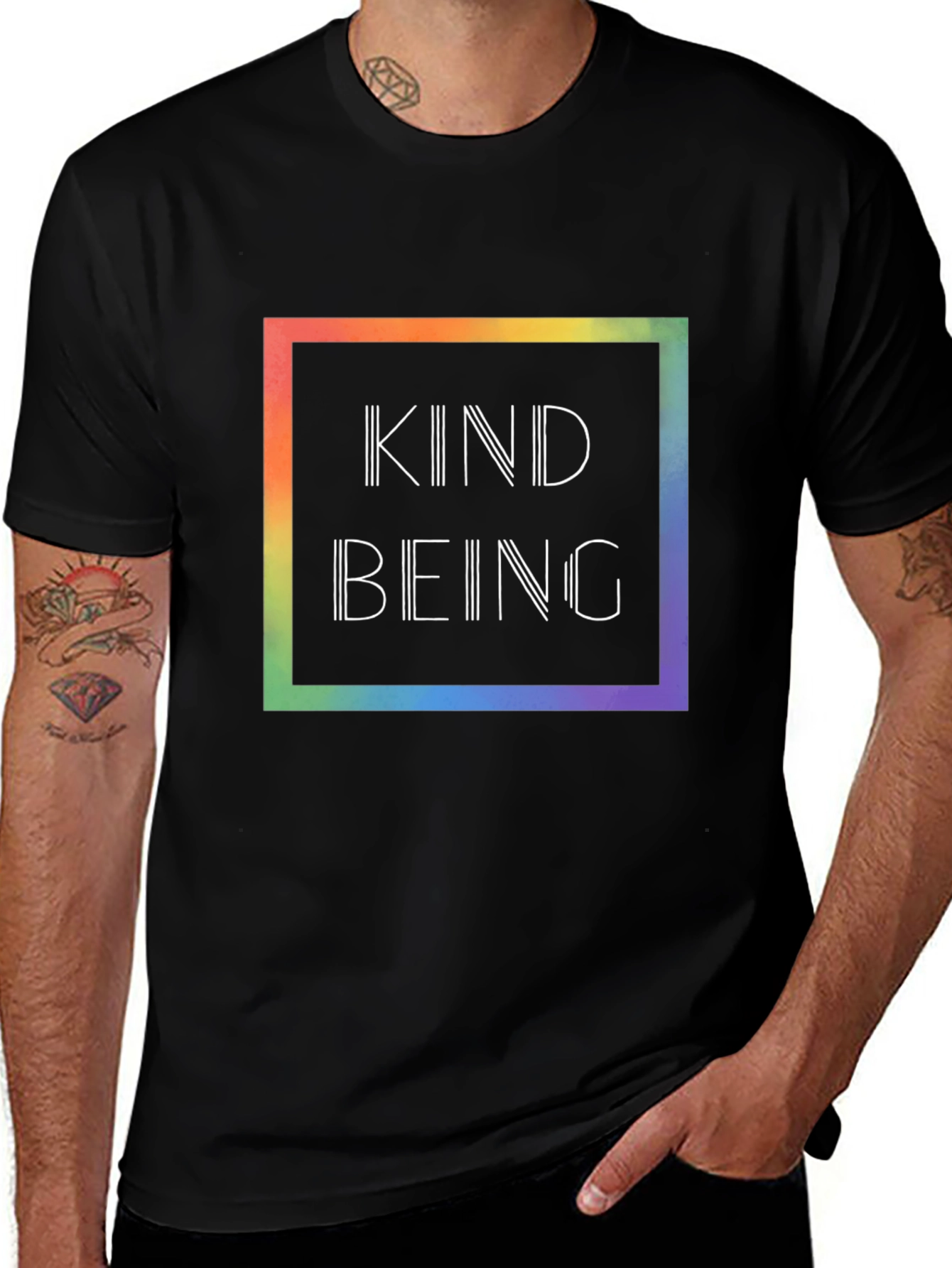 Variant 18 of Kind Being T-Shirt - Pride Rainbow Graphic Tee