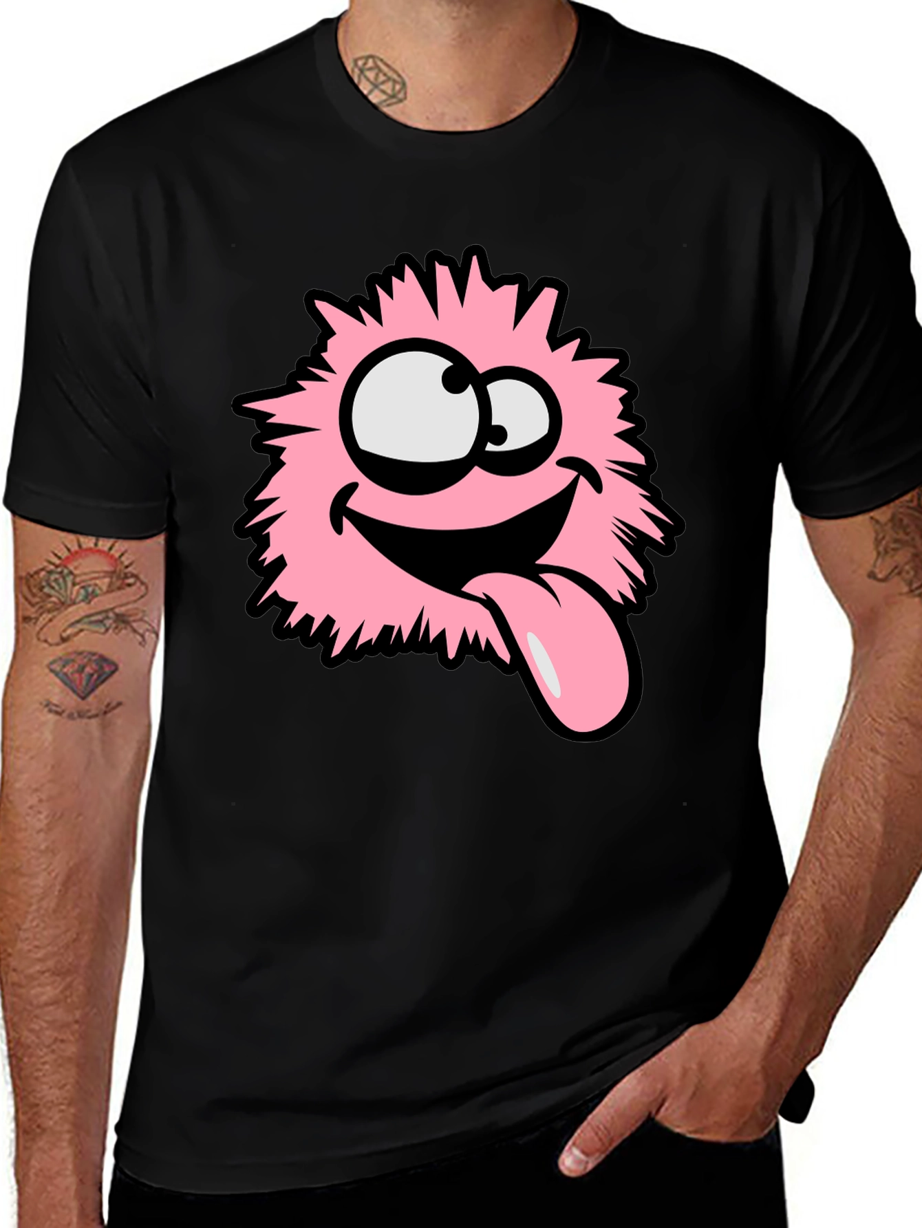 Variant 20 of Funny Pink Fluffy Monster Graphic T-Shirt