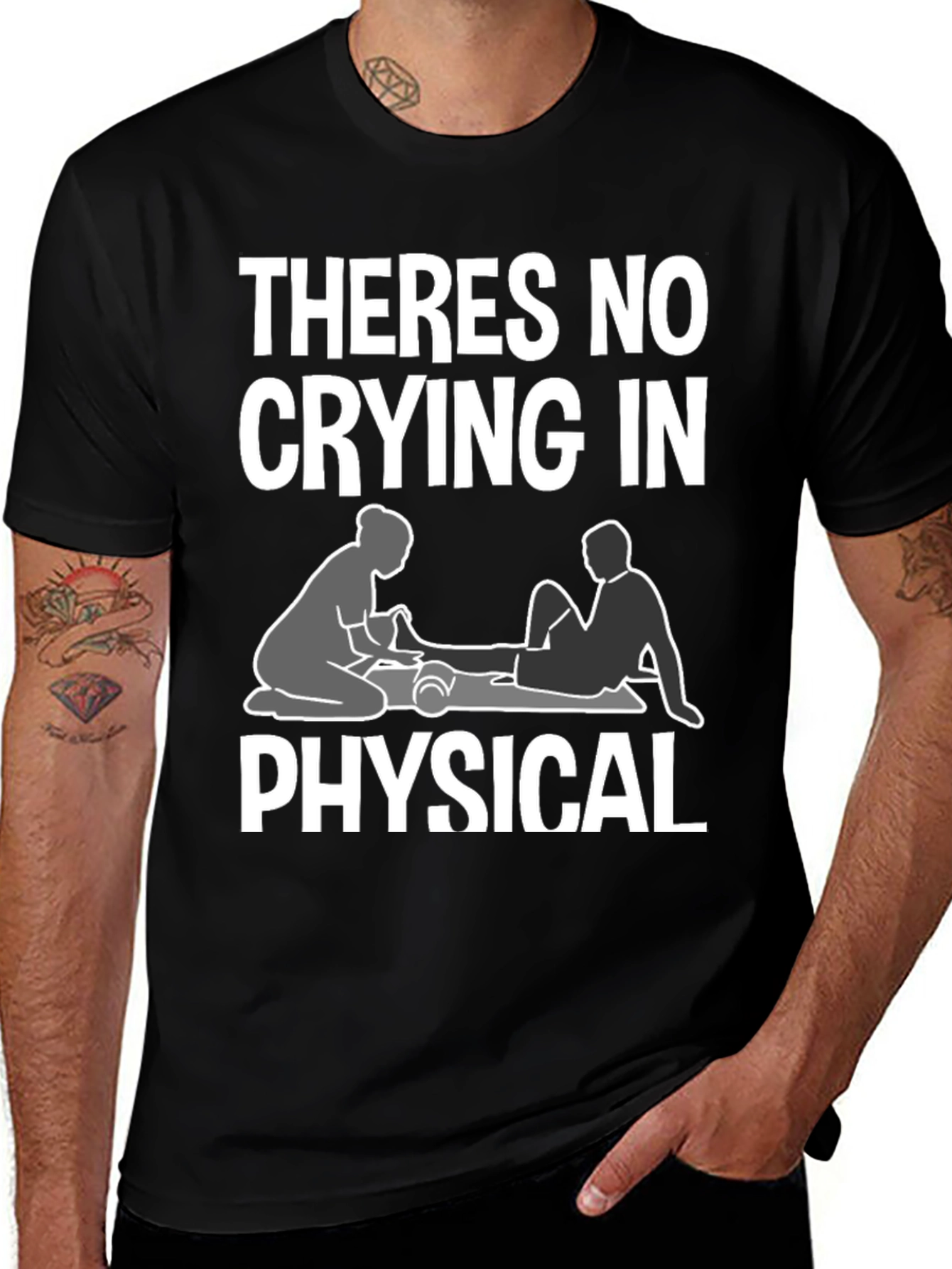 Black Theres No Crying In Physical Therapy T-Shirt main image