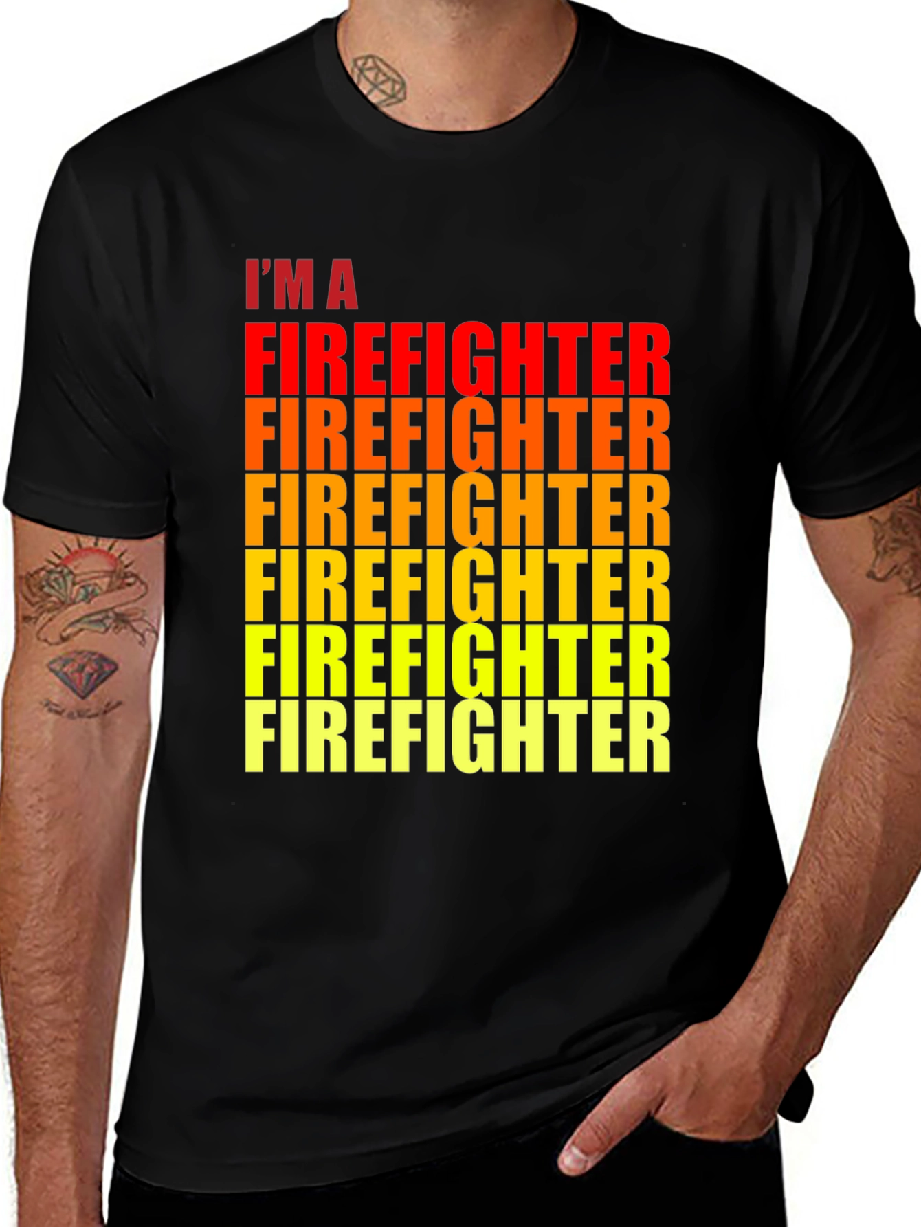 Variant 14 of I'm A Firefighter Black Graphic Tee