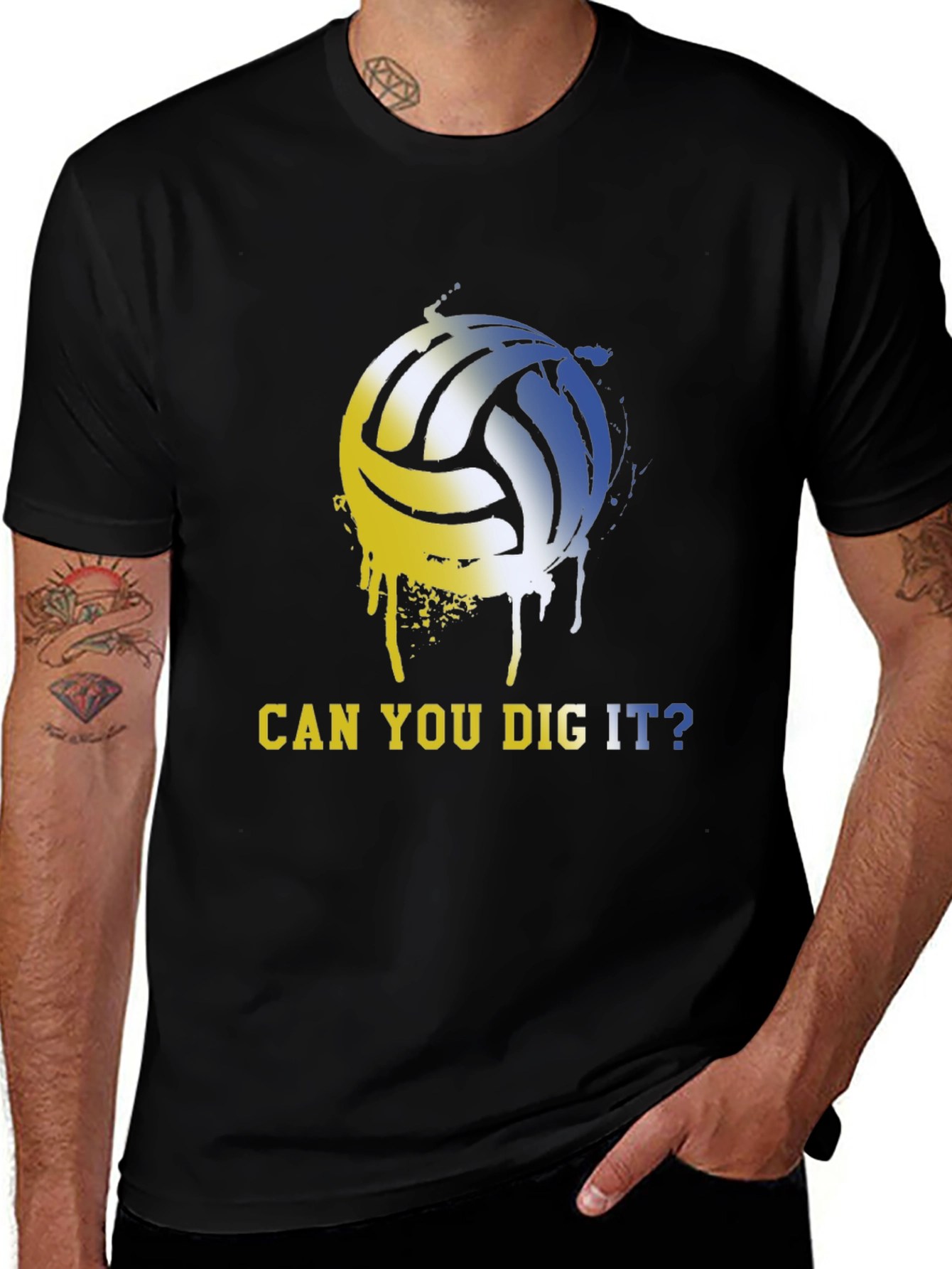 Variant 25 of Volleyball Graphic T-Shirt - Can You Dig It?