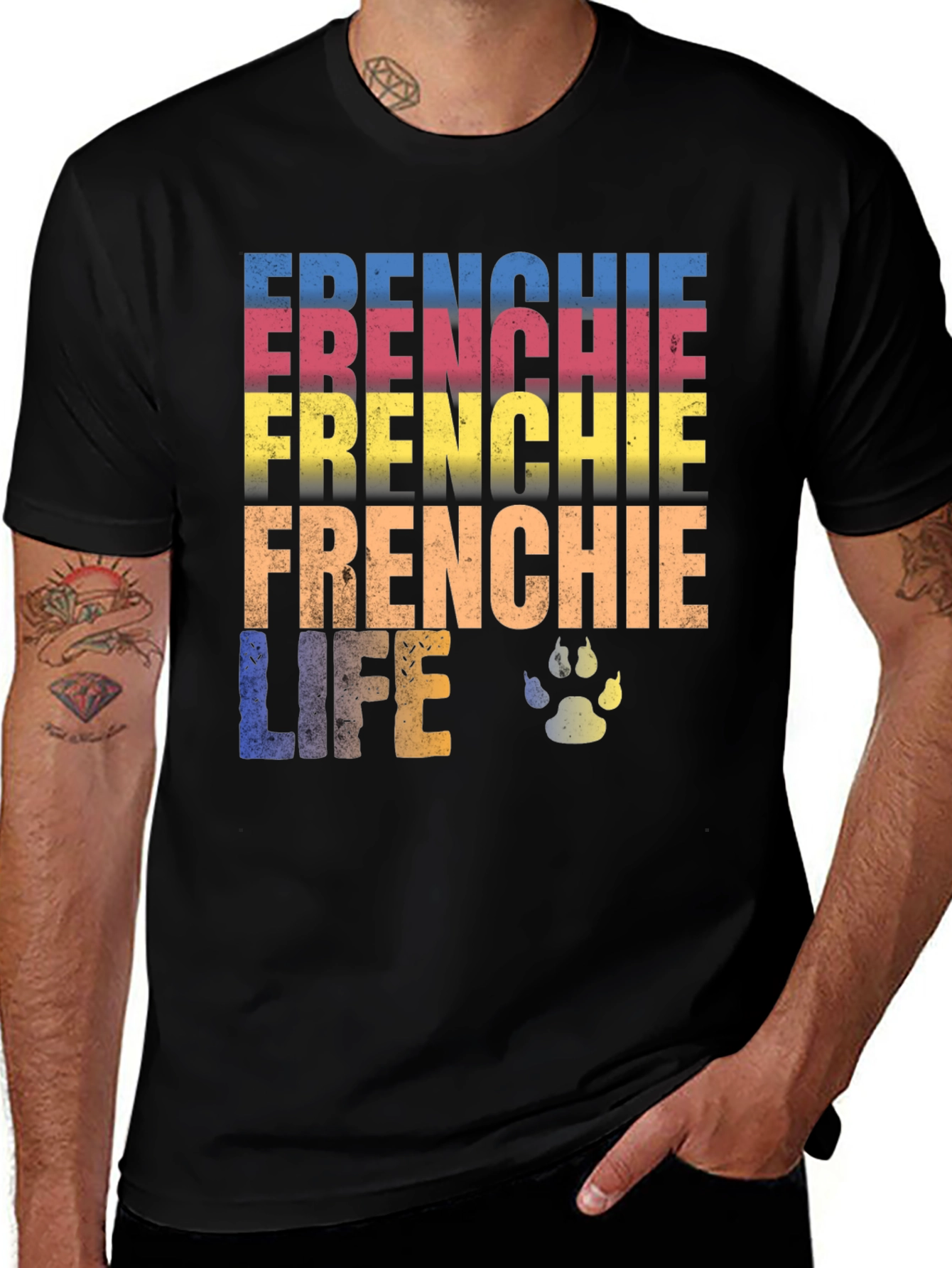 Frenchie Life T-Shirt - Dog Paw Design