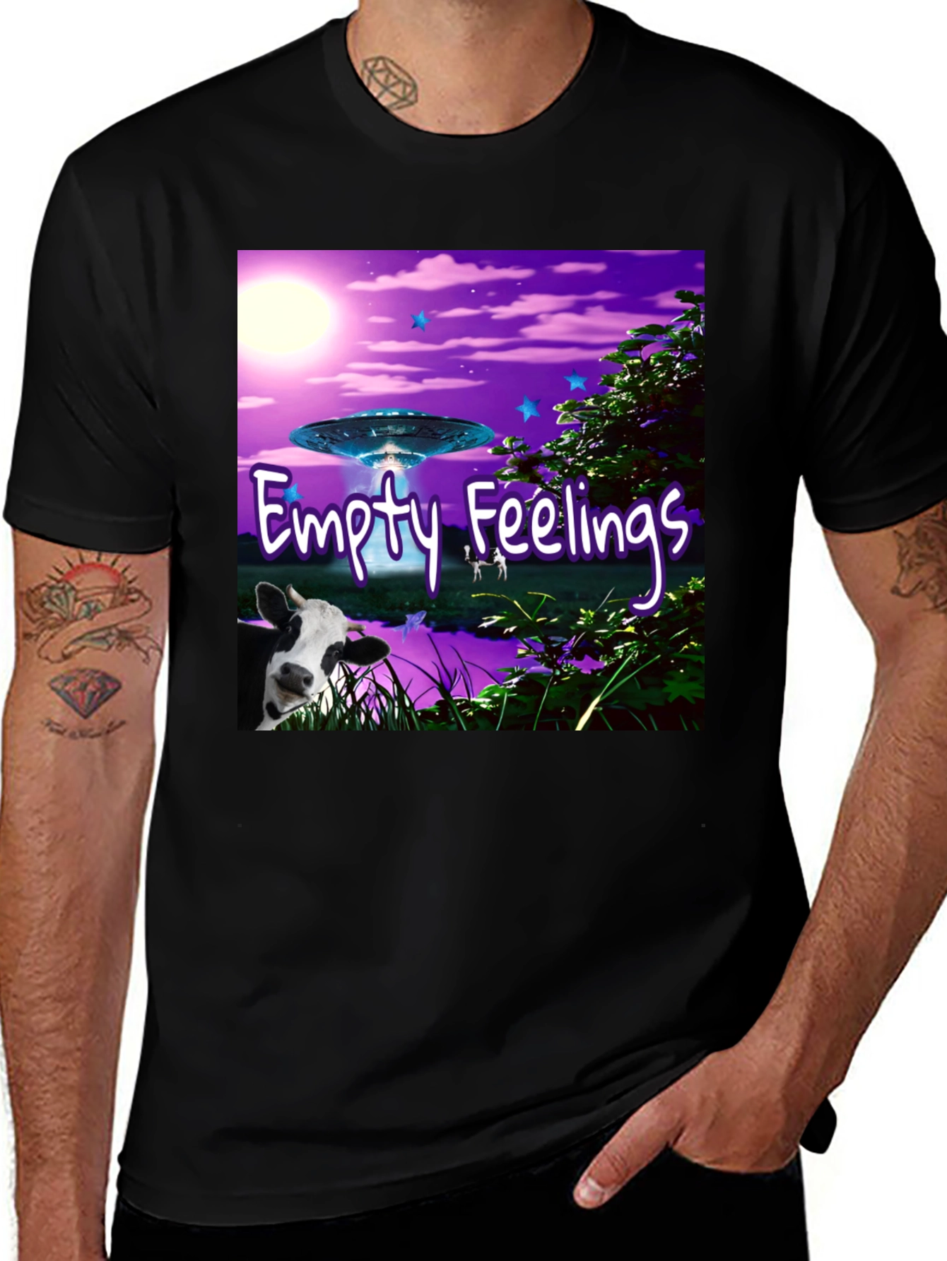 Variant 18 of Empty Feelings UFO Cow Graphic Tee