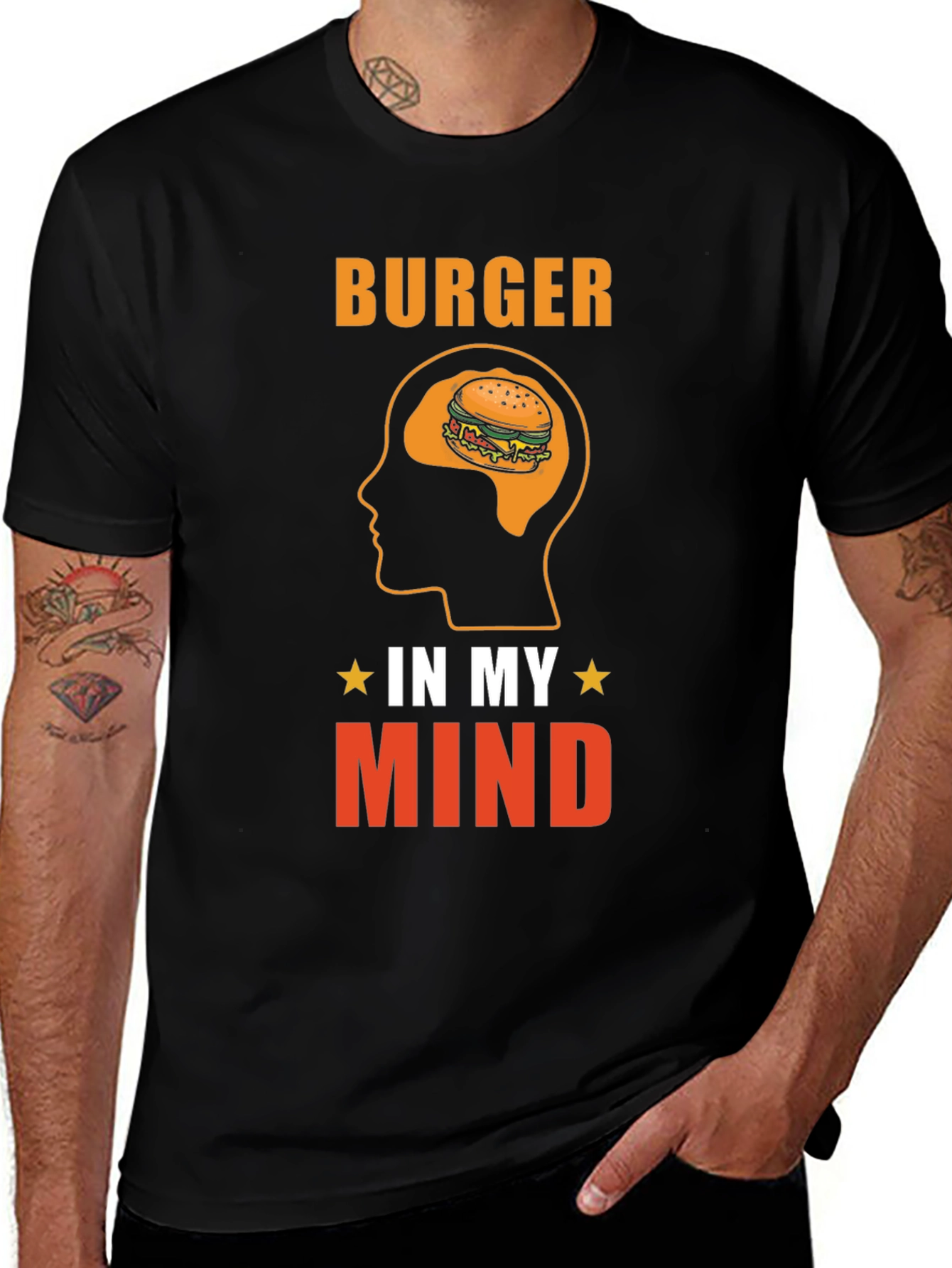 Burger In My Mind Graphic Tee - Foodie T-Shirt
