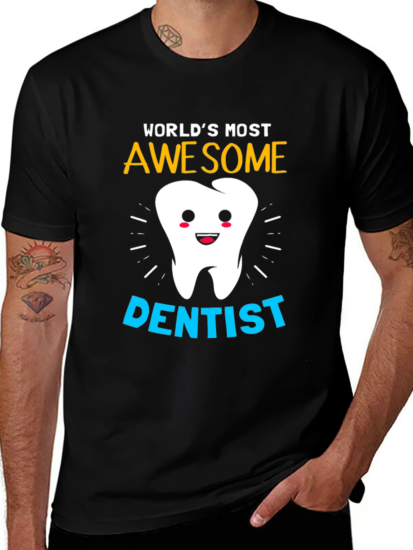 Black World's Most Awesome Dentist T-Shirt main image