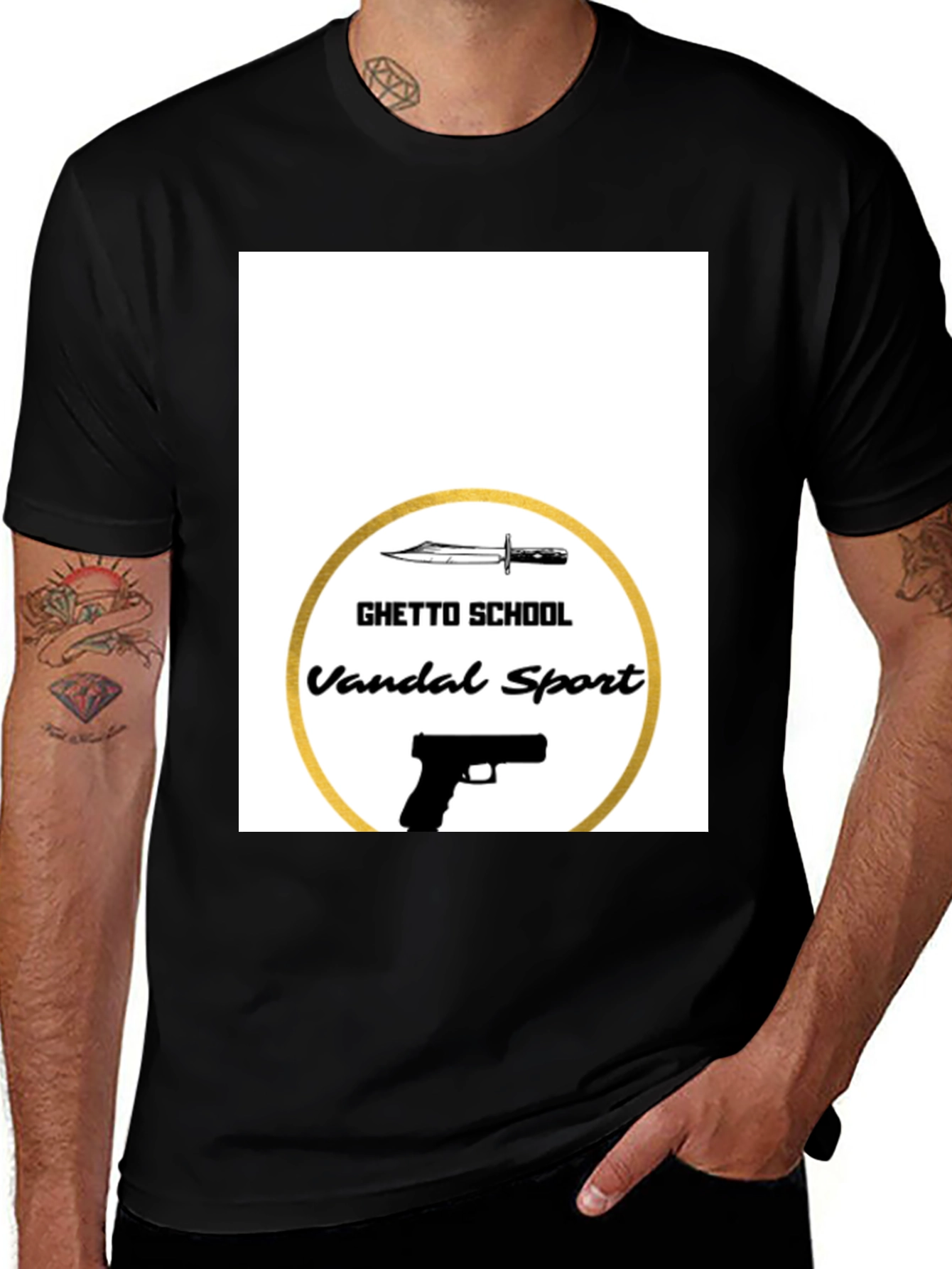 Black Ghetto School Vandal Sport Graphic Tee - Black main image