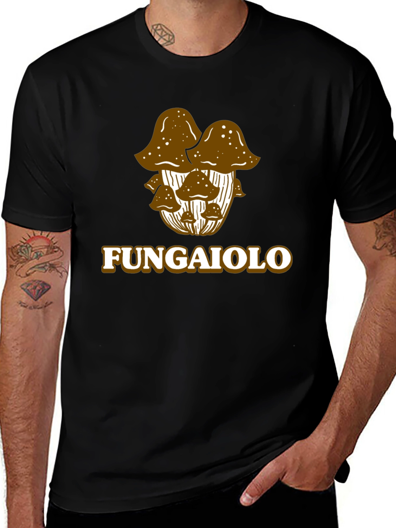 Camiseta Negra Fungaioilo - Diseño de Setas