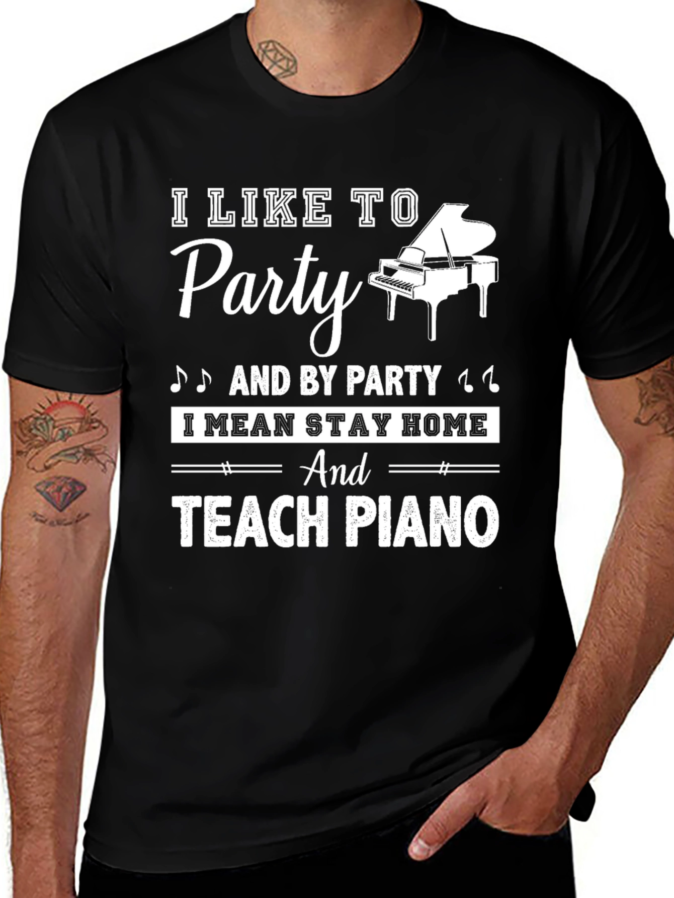 Variant 11 of I Like To Party Teach Piano T-Shirt